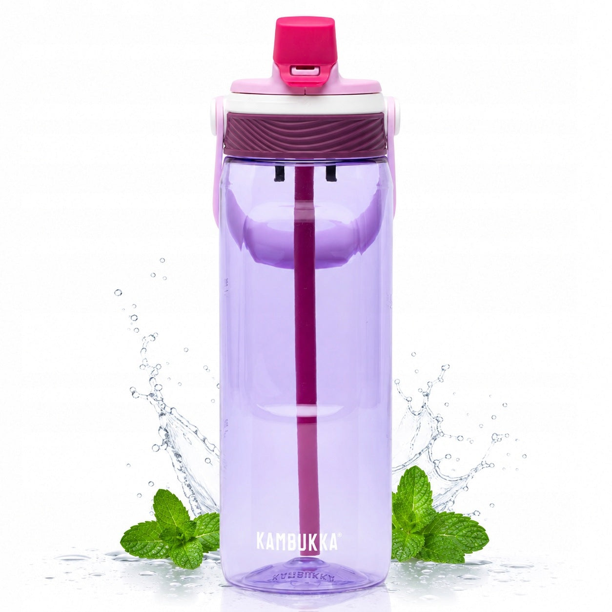 Water bottle with straw sports water bottle Kambukka Dupla 750ml Harvest Wine