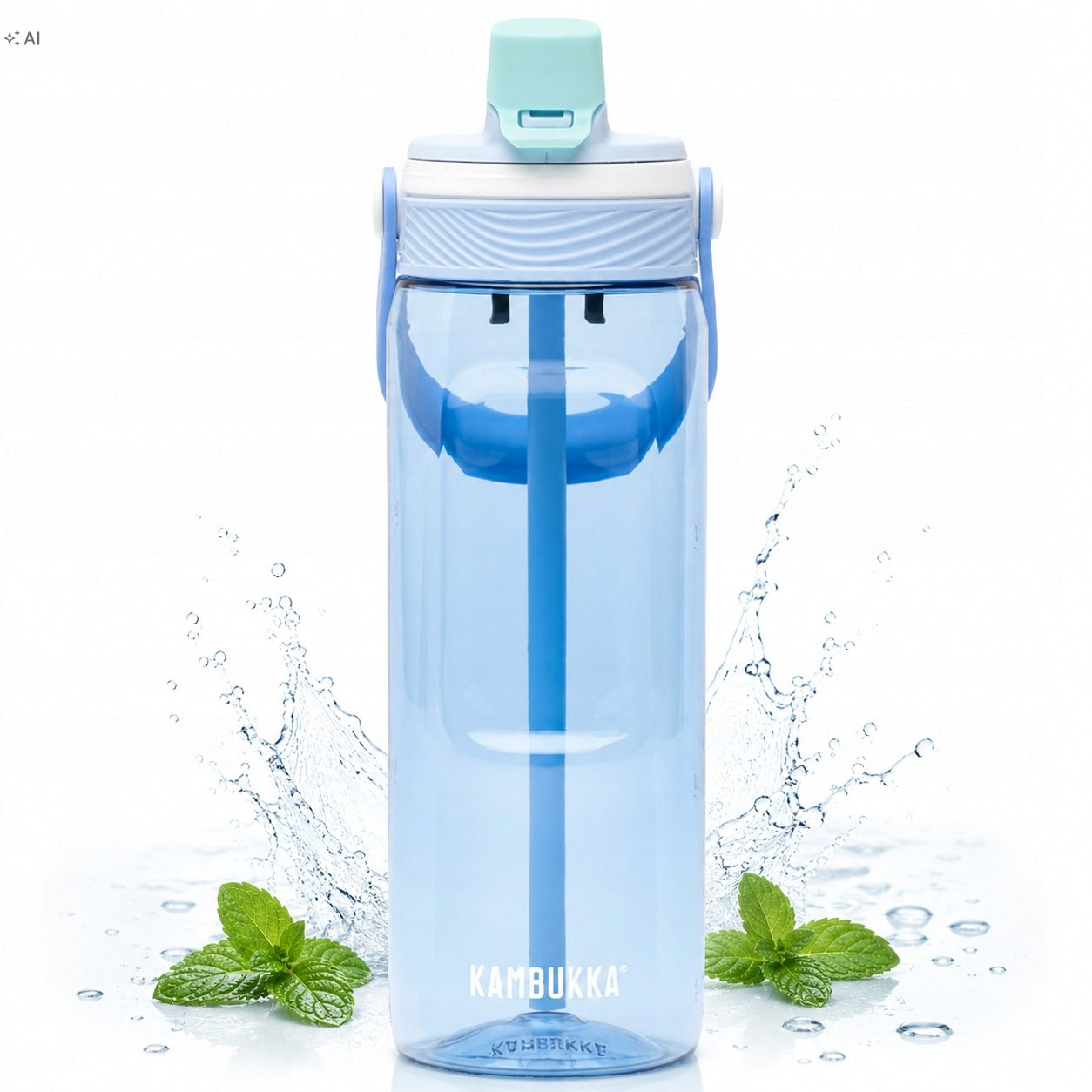 Water bottle with straw tritan bottle Kambukka Dupla 750ml Sky Cloud