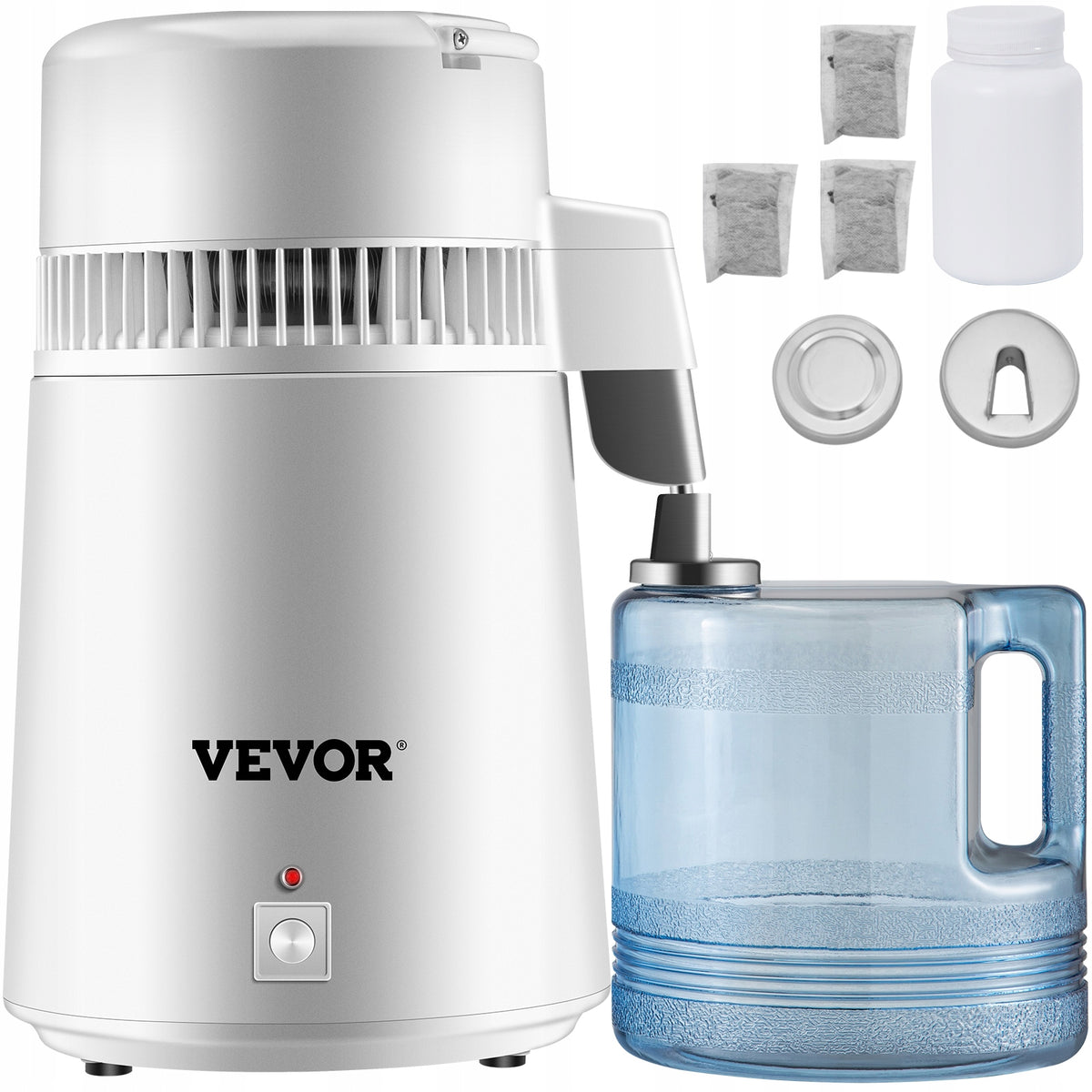 Water distiller 4L 750W 1,3L/h stainless steel 3 filters silver
