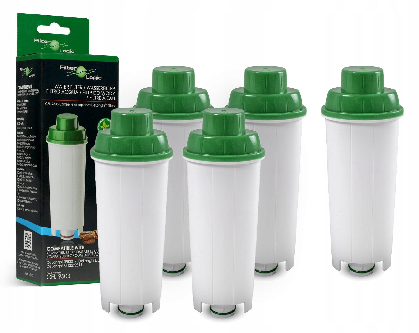 Water filter FilterLogic CFL-950B for DeLonghi DLSC002 SER3017 4+1!