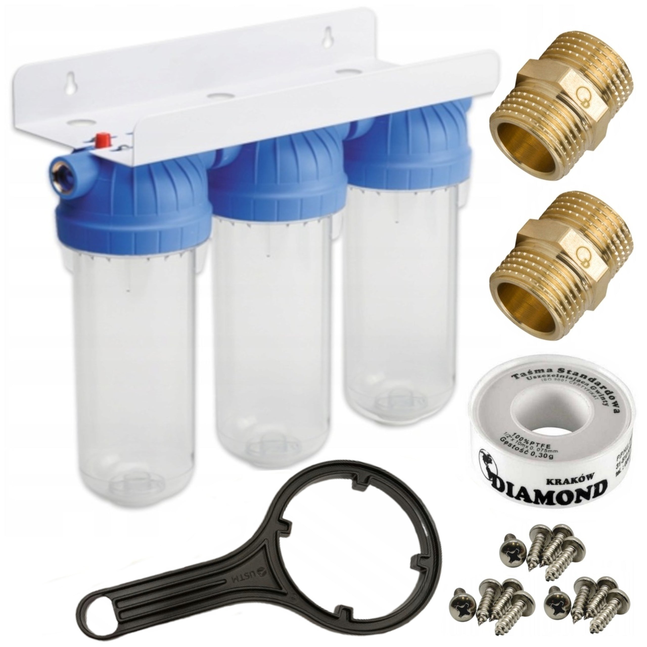 Water filter body 10" in-line water treatment diameter 3/4 3 degree