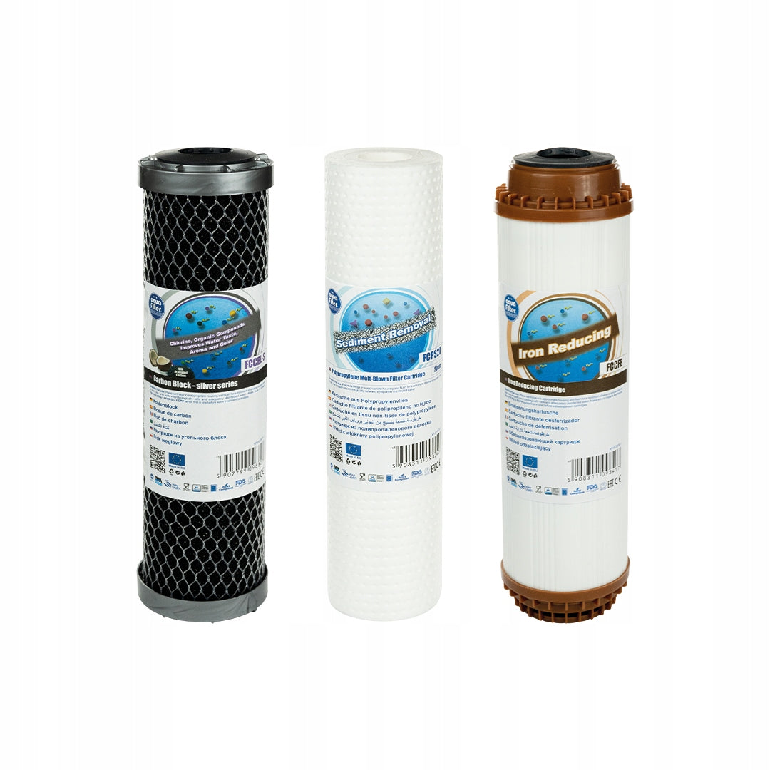 Water filter cartridge Aquafilter FCCBL-S FCCFE FCPS20 Set of 3
