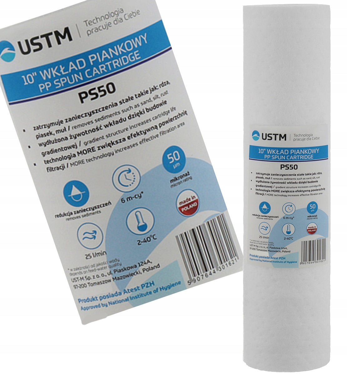 Water filter foam cartridge 50 mik PS50 Ustm X 20 Pieces EAN (GTIN) 5907131545453