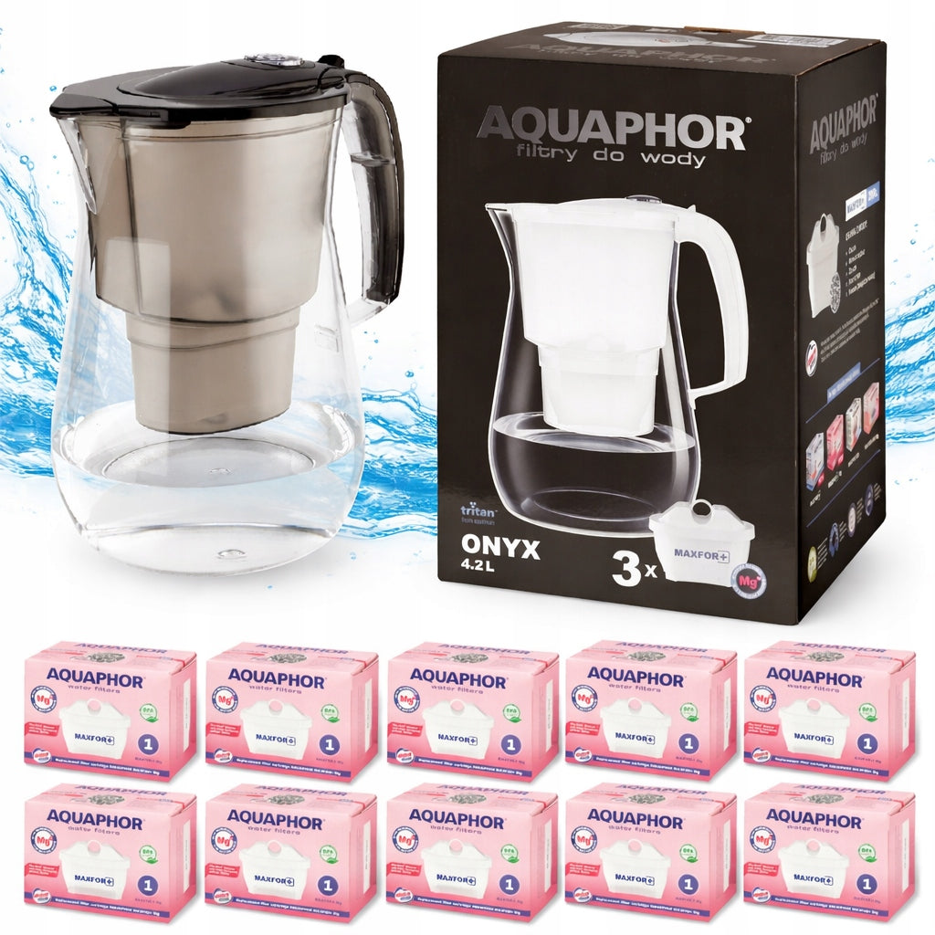 Water filter jug Aquaphor Onyx BLACK 4.2 l +10 CARTRIDGES MG Maxfor