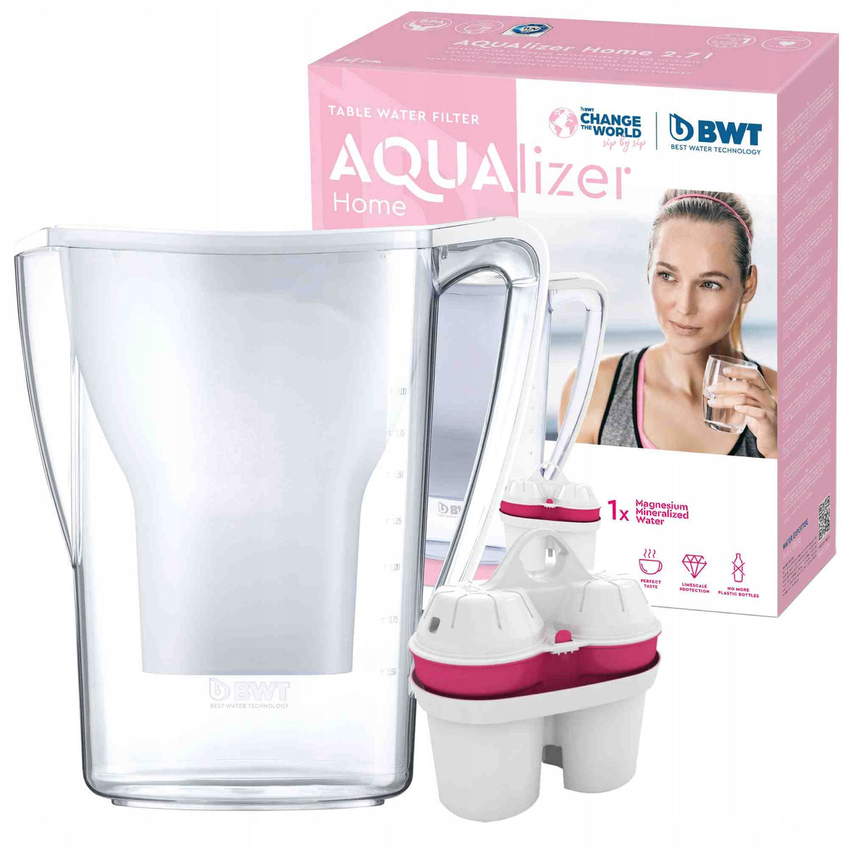 Water filter jug BWT Aqualizer Home White - manual with cartridge Mg2+