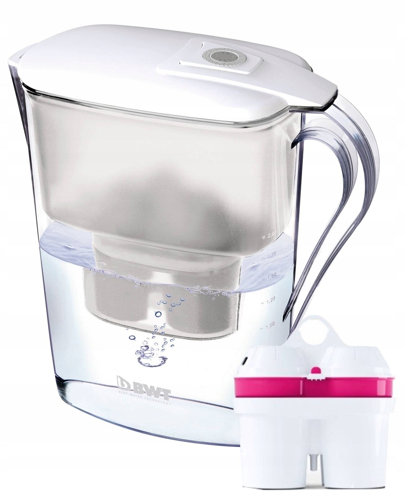 Water filter jug BWT Siljan 3.3 l White - manual with cartridge Mg2+ Product height 27.7 cm