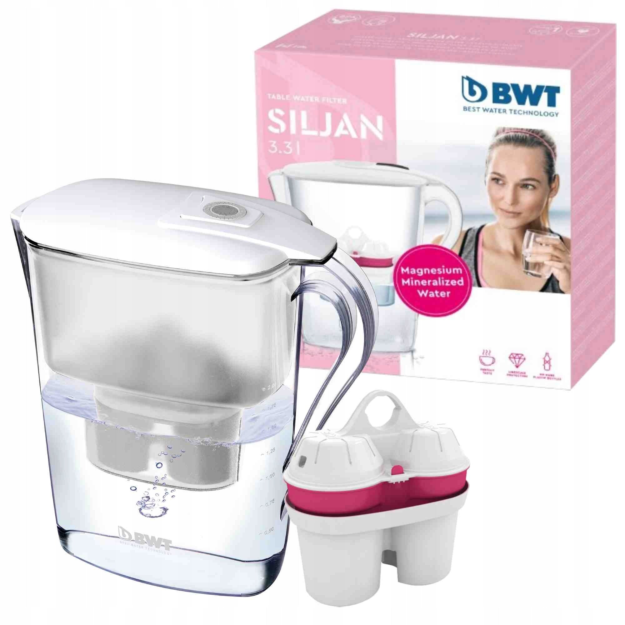 Water filter jug BWT Siljan 3.3 l White - manual with cartridge Mg2+