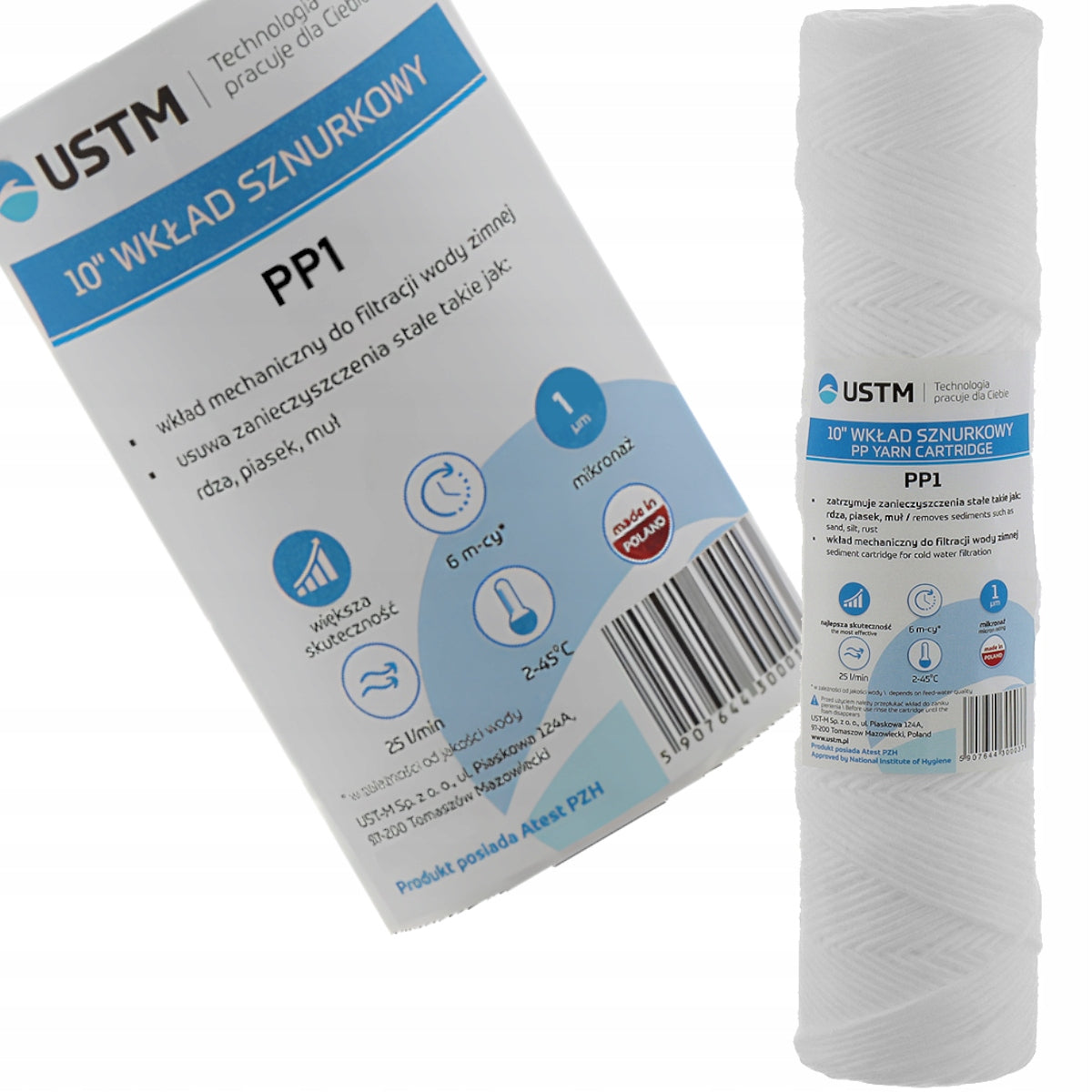 Water filter string cartridge 1 mik PP1 Ustm set x 10 pieces EAN (GTIN) 5907006030152