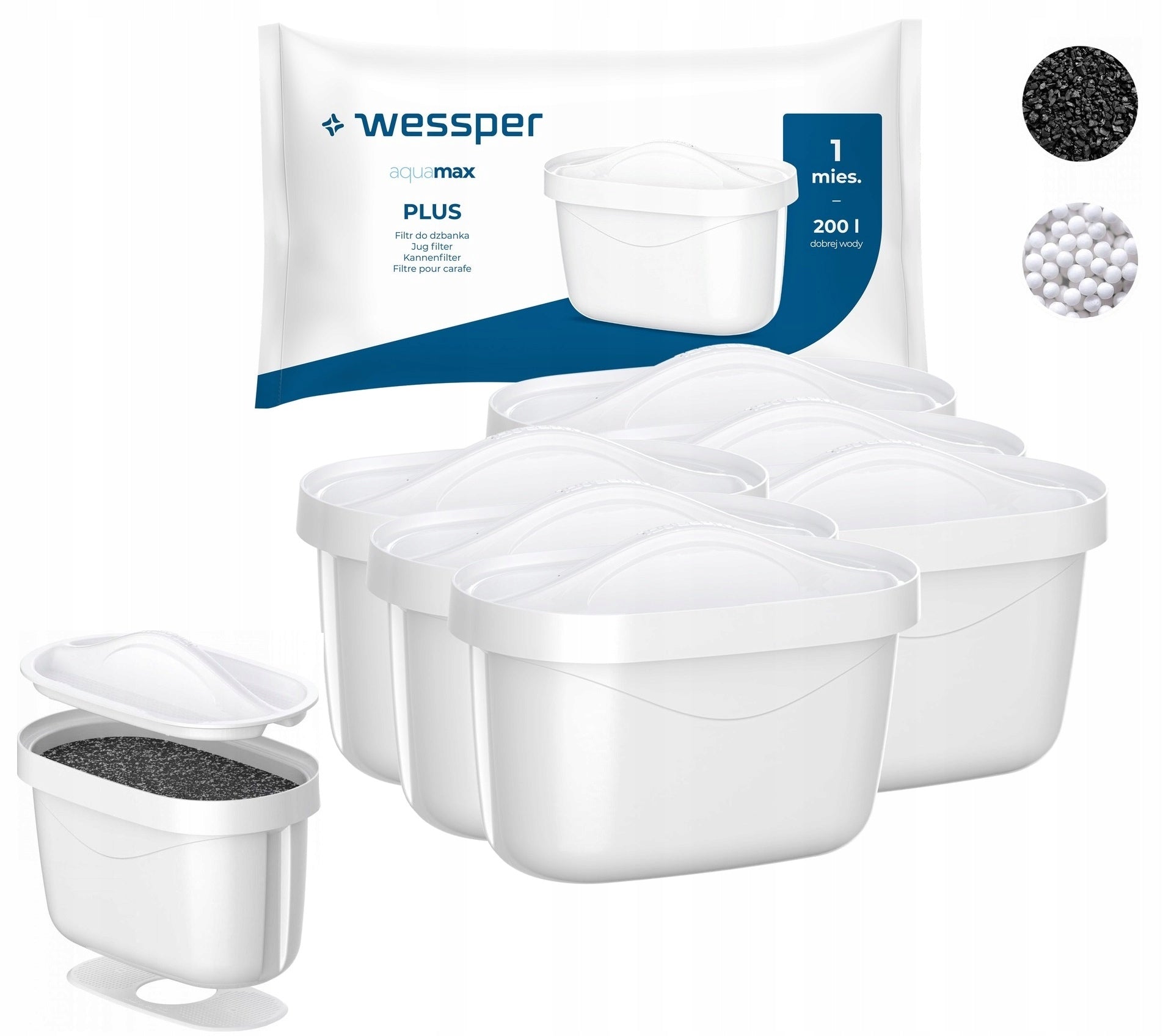 Water filters Wessper AQUAMAX PLUS for AQUAPHOR BRITA DAFI jug 6 pieces EAN (GTIN) 5902668008143