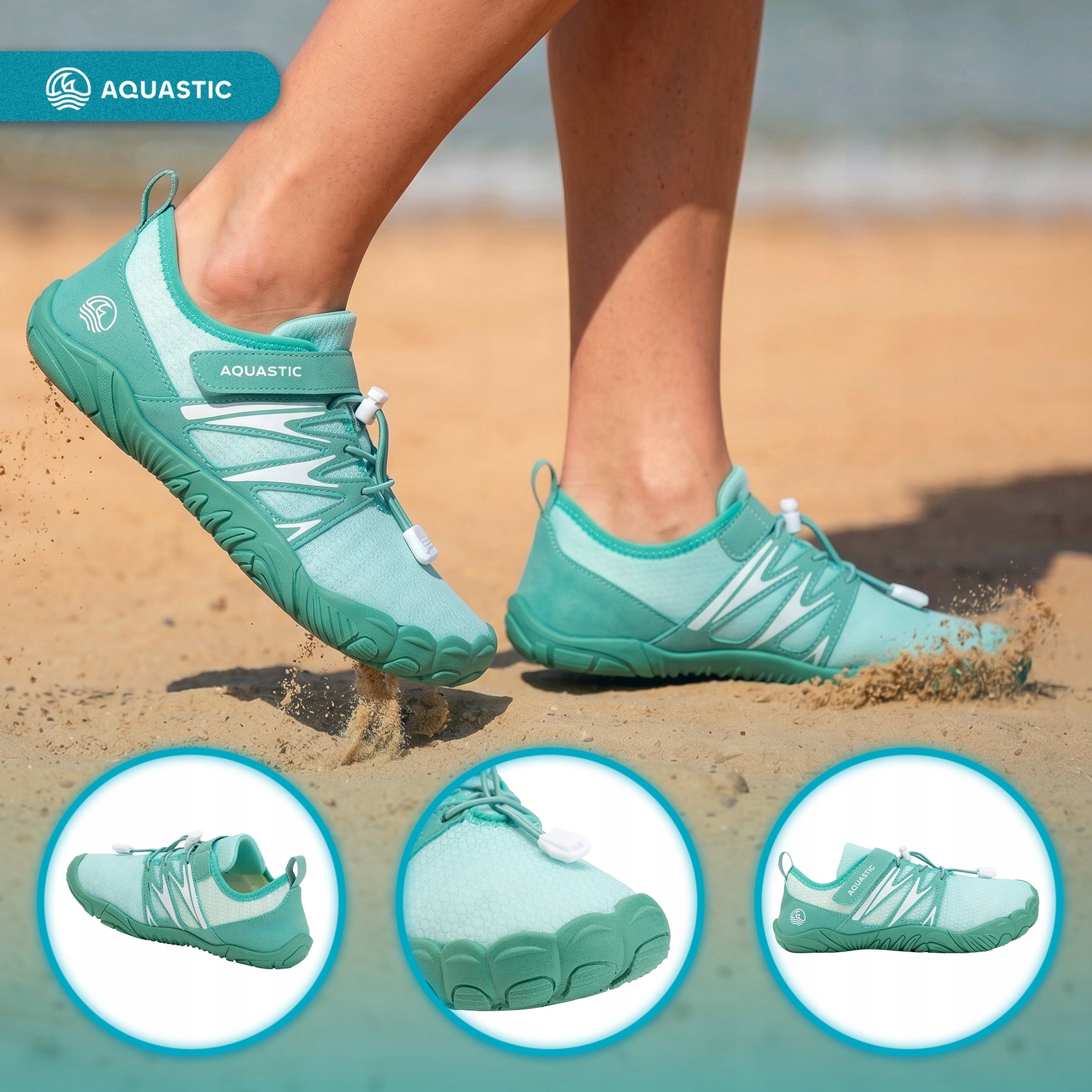 Water shoes AQUASTIC Mayor turquoise FOR STONES ECHINACEA BEACH LIGHT 42 Brand Aquastic