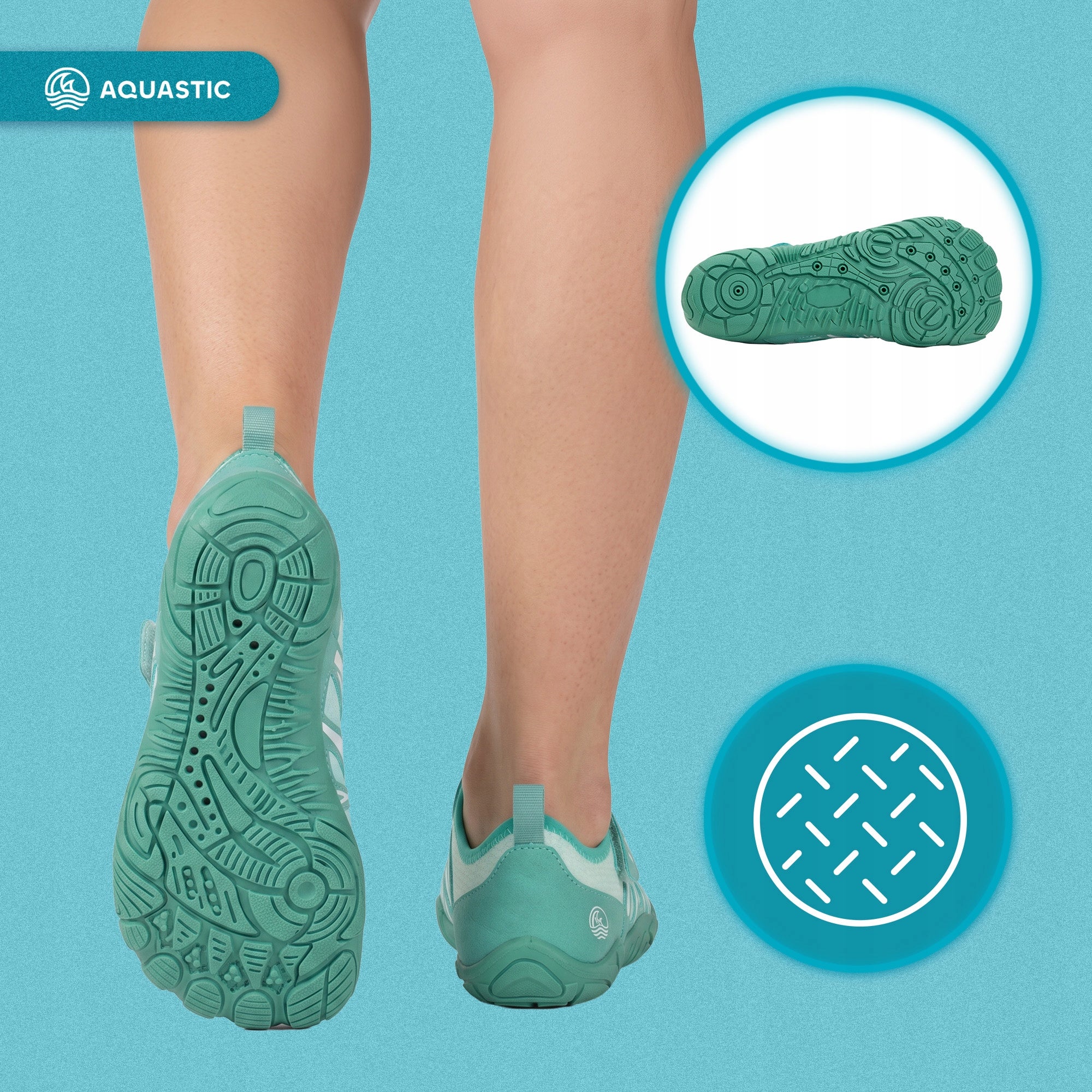 Water shoes AQUASTIC Mayor turquoise FOR STONES ECHINACEA BEACH LIGHT 42 Kind shoes