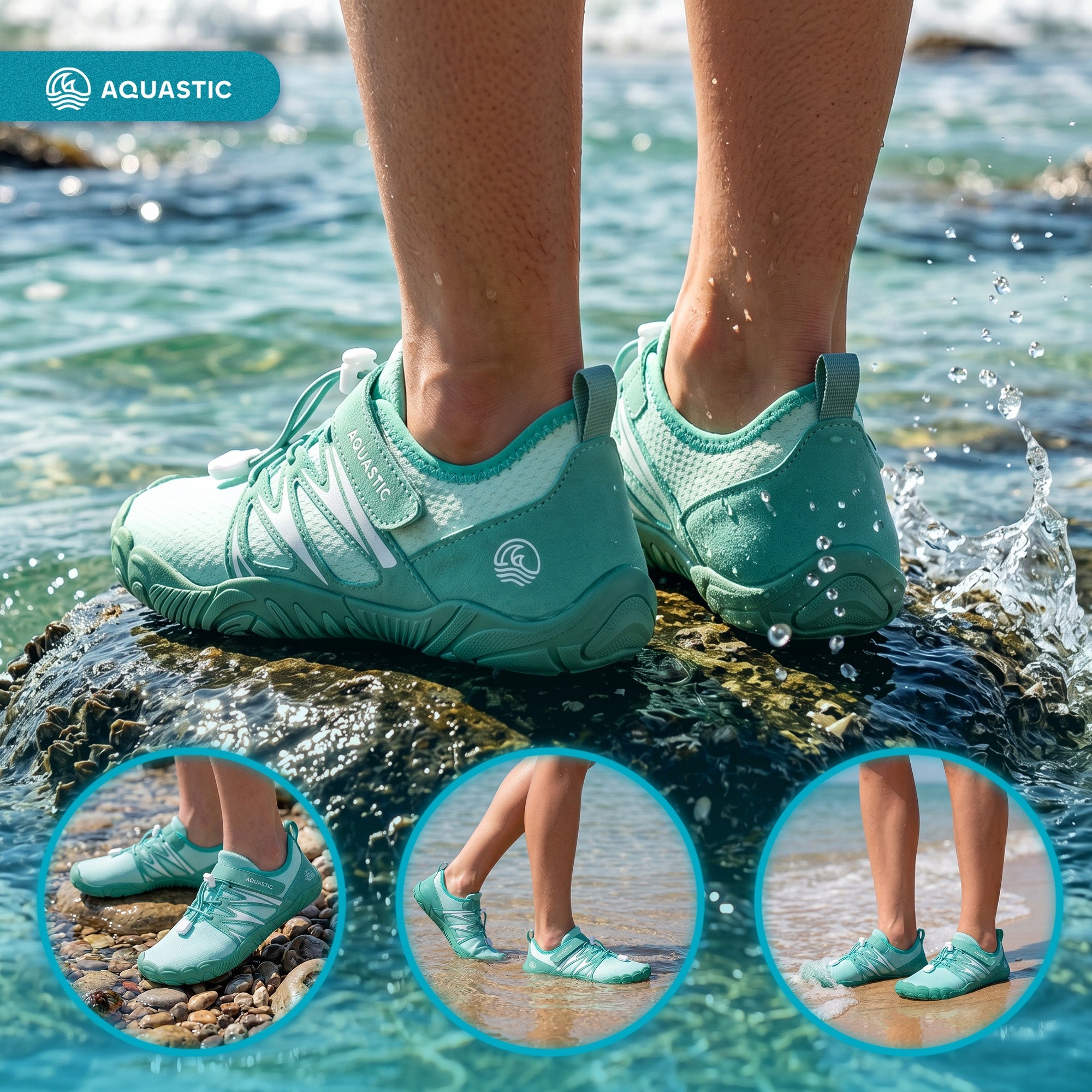 Water shoes AQUASTIC Mayor turquoise FOR STONES ECHINACEA BEACH LIGHT 42 Model Mayor