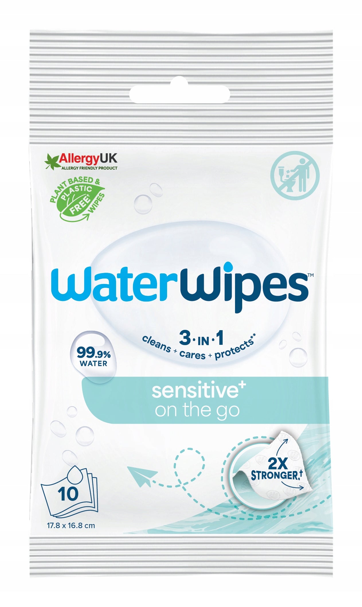 WaterWipes Aqua On The Go Wet Wipes 99,9% Water 10pcs Manufacturer code 5099514002742