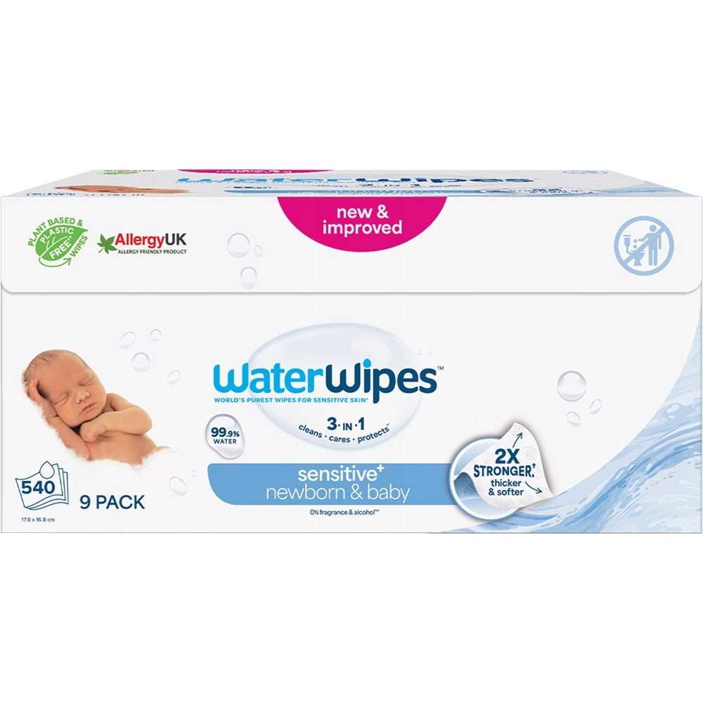 WaterWipes BIO Wet Wipes Wet 9x60pcs 99,9% Water Delicate Medical device no
