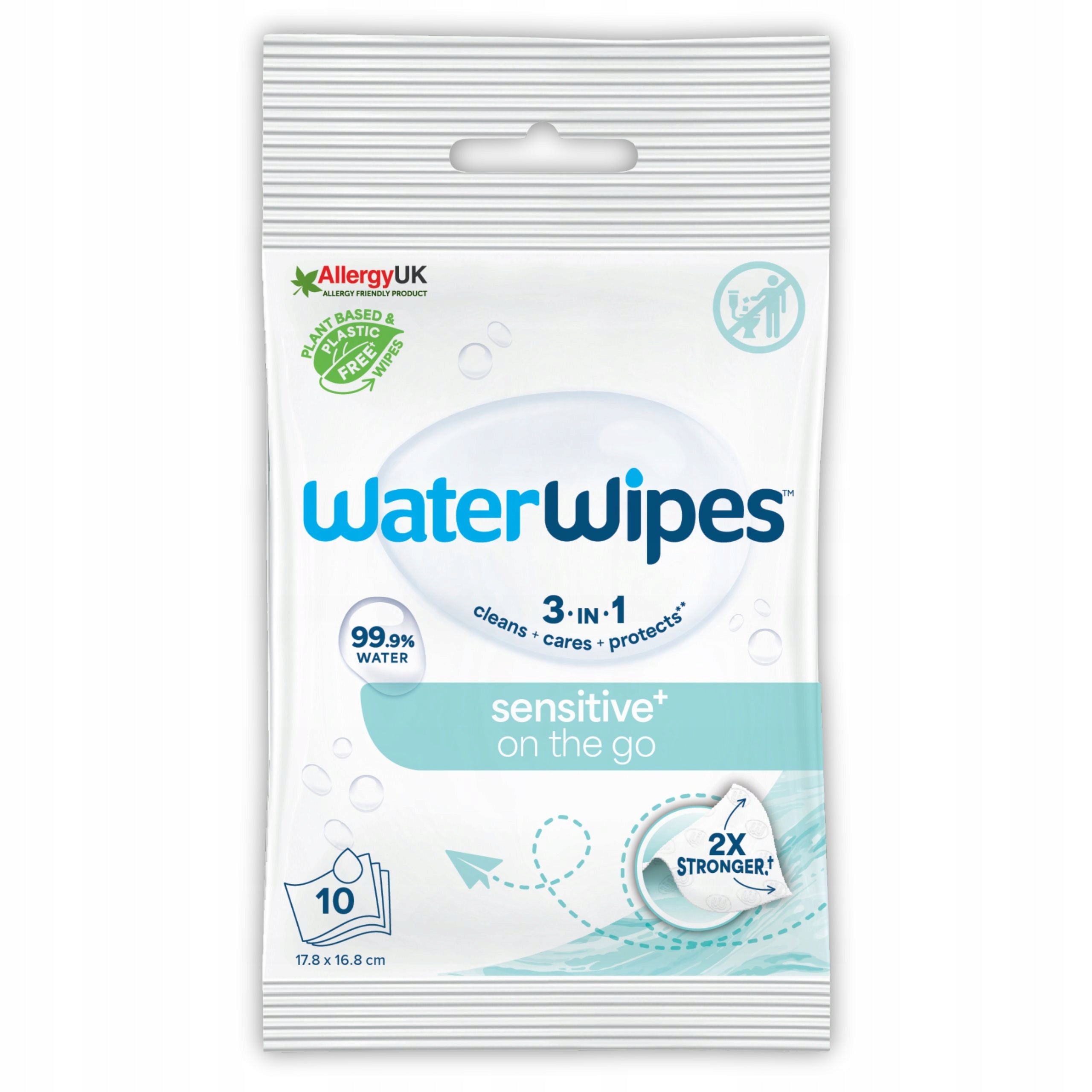 WaterWipes Wet Wipes for Children MINI Pack of 2x10 pcs 99,9% Water Number of packages 2