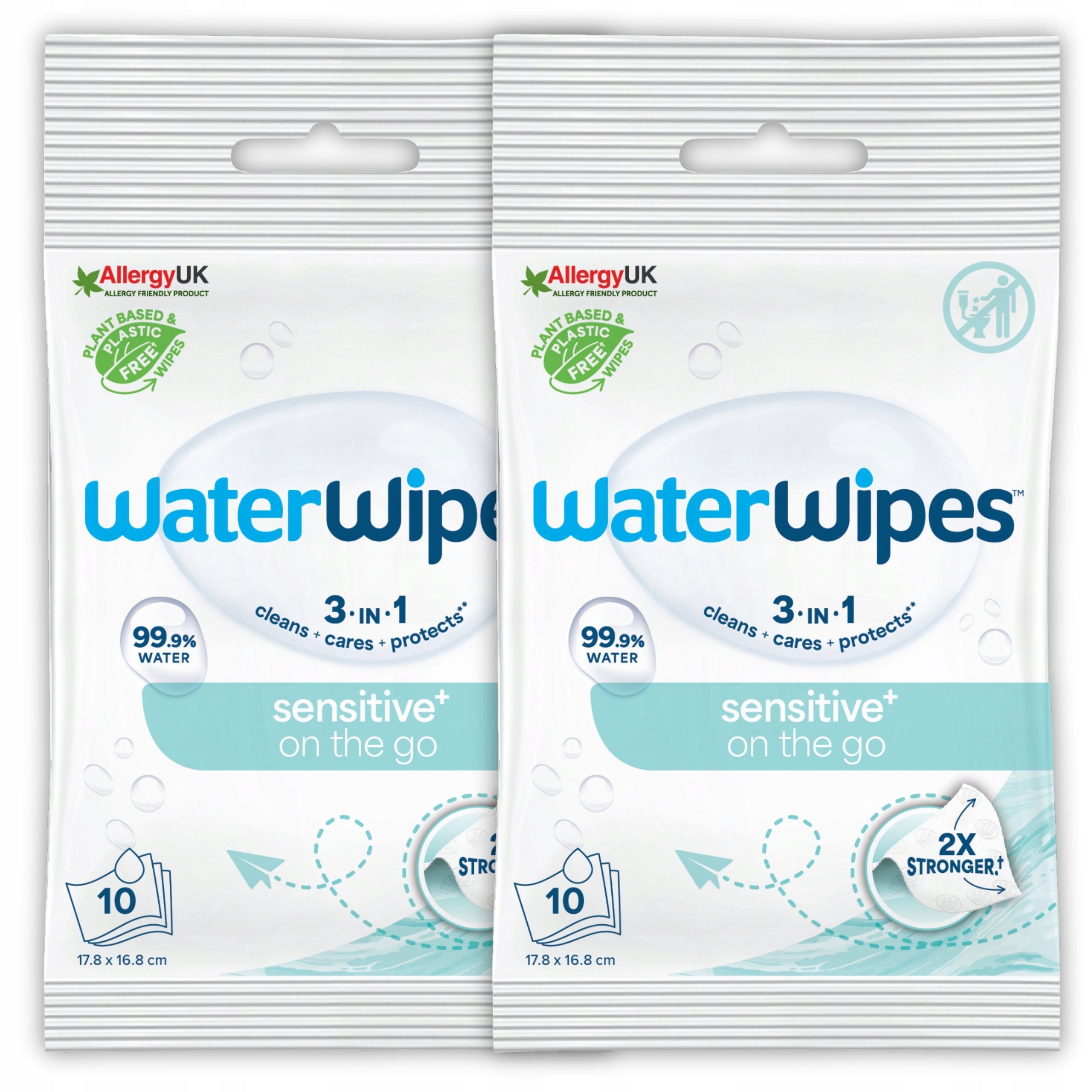 WaterWipes Wet Wipes for Children MINI Pack of 2x10 pcs 99,9% Water