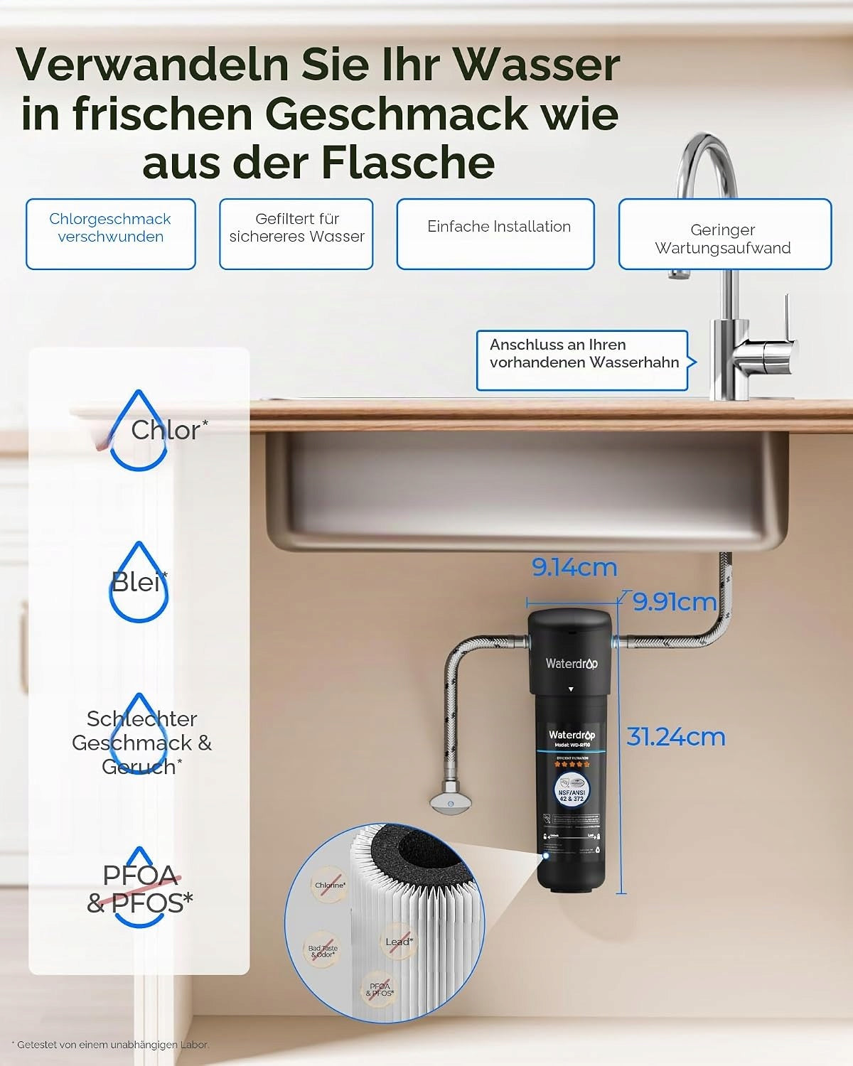 Waterdrop 10UA Under-Sink Water Filter System With 2 Filters Manufacturer code WD-10UA-2RF10-AL