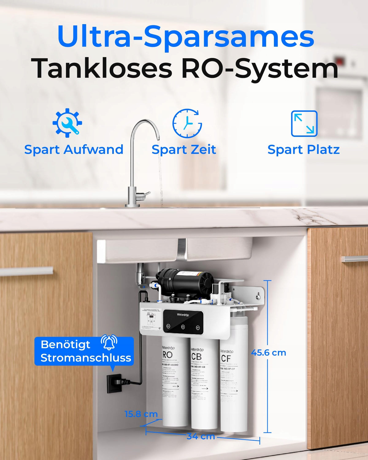 Waterdrop T3-C Reverse Osmosis System, 450 GPD Tankless Water Filter System Manufacturer code WD-T3-C-AL
