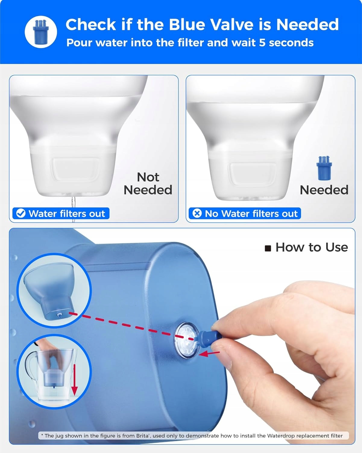 Waterdrop Water Filter Cartridges, Replacement for Brita Maxtra+ Plus (12) Manufacturer code WD-07-12