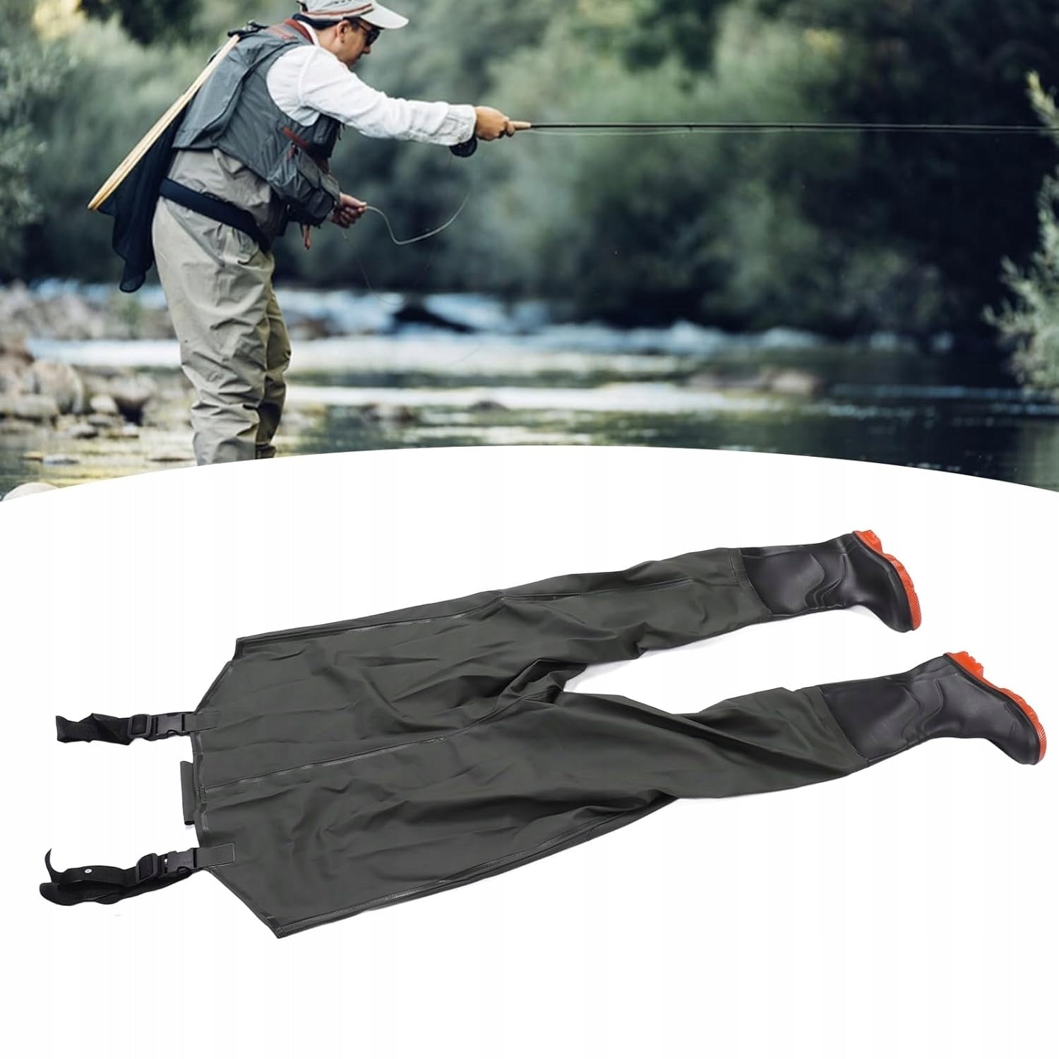 Waterers Fishing Pants with Suspenders Waterproof Durable Universal Size universal