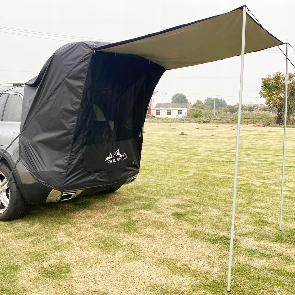 Waterproof Car Trunk Tent SUV Tail Extension Sunshade Black 135x145x160cm