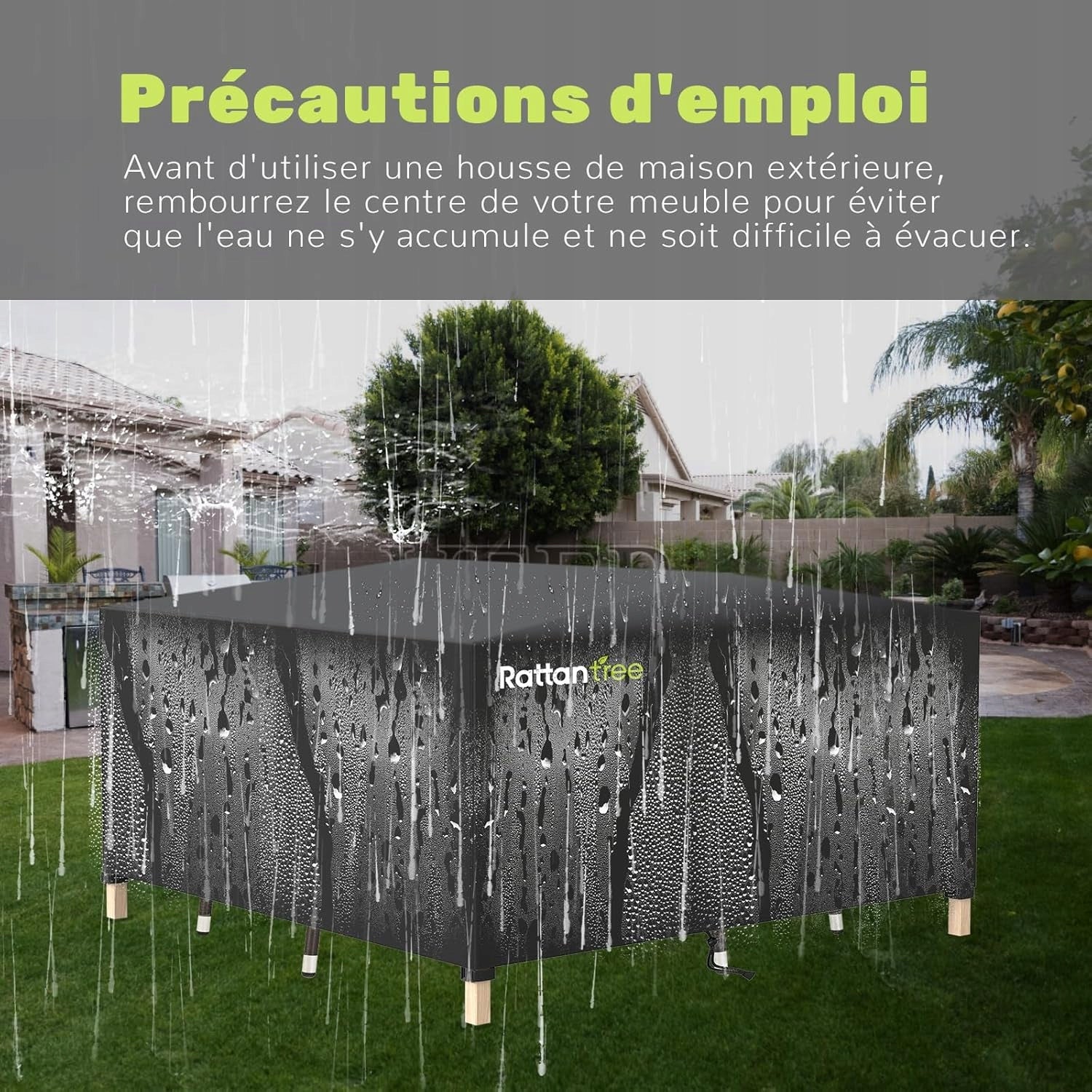 Waterproof Cover for Garden Furniture 170x94x70 cm Oxford 420D UV Resistant Product width 94 cm