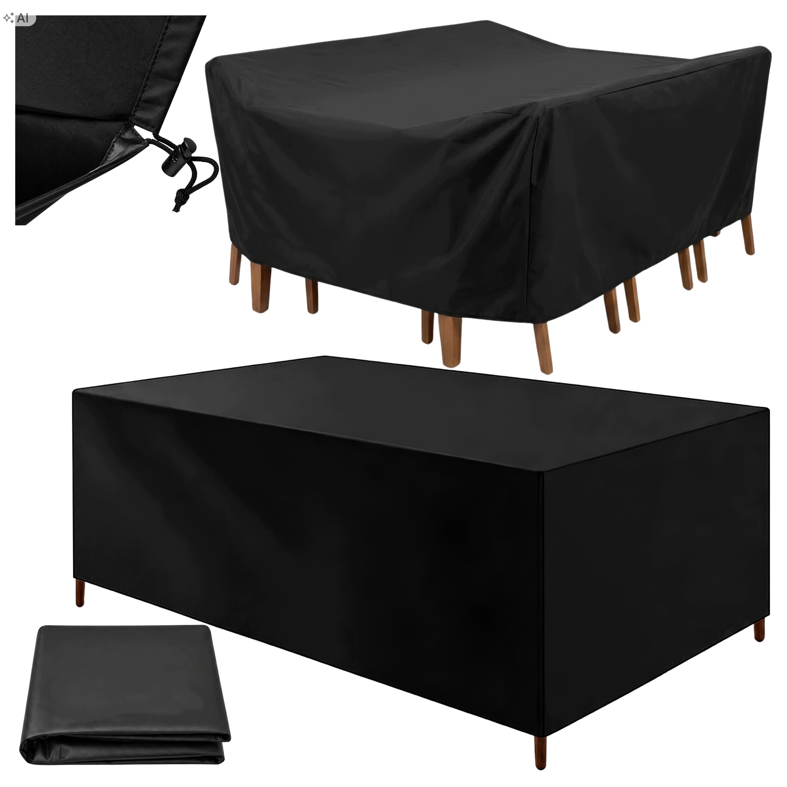 Waterproof Cover for Garden Furniture Tarpaulin for Table Cover 180x120x74