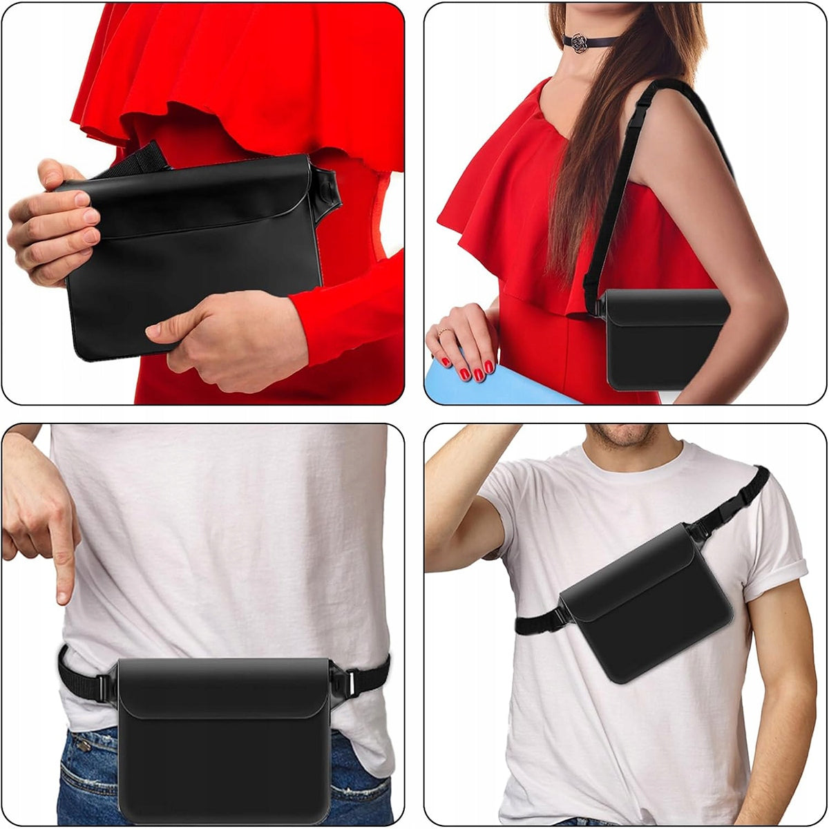 Waterproof Kidney Bag Pouch Sachet IPX8 Color black