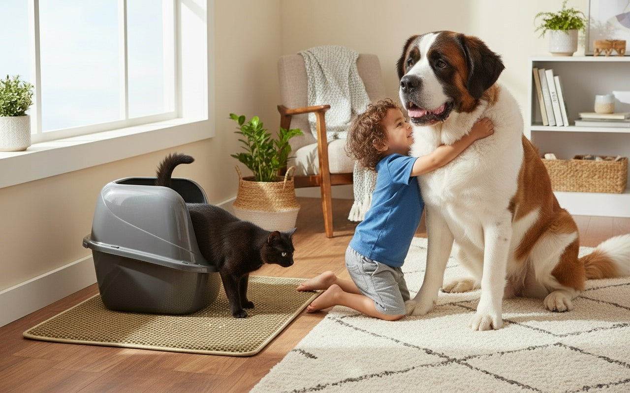 Waterproof OPENWORK cat litter box mat / wiper 70x100 Length 100 cm