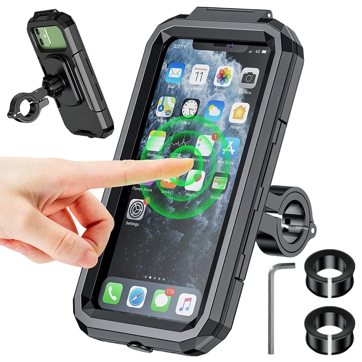 Waterproof Phone Holder for Bikes and Motorcycles, 360° Rotating