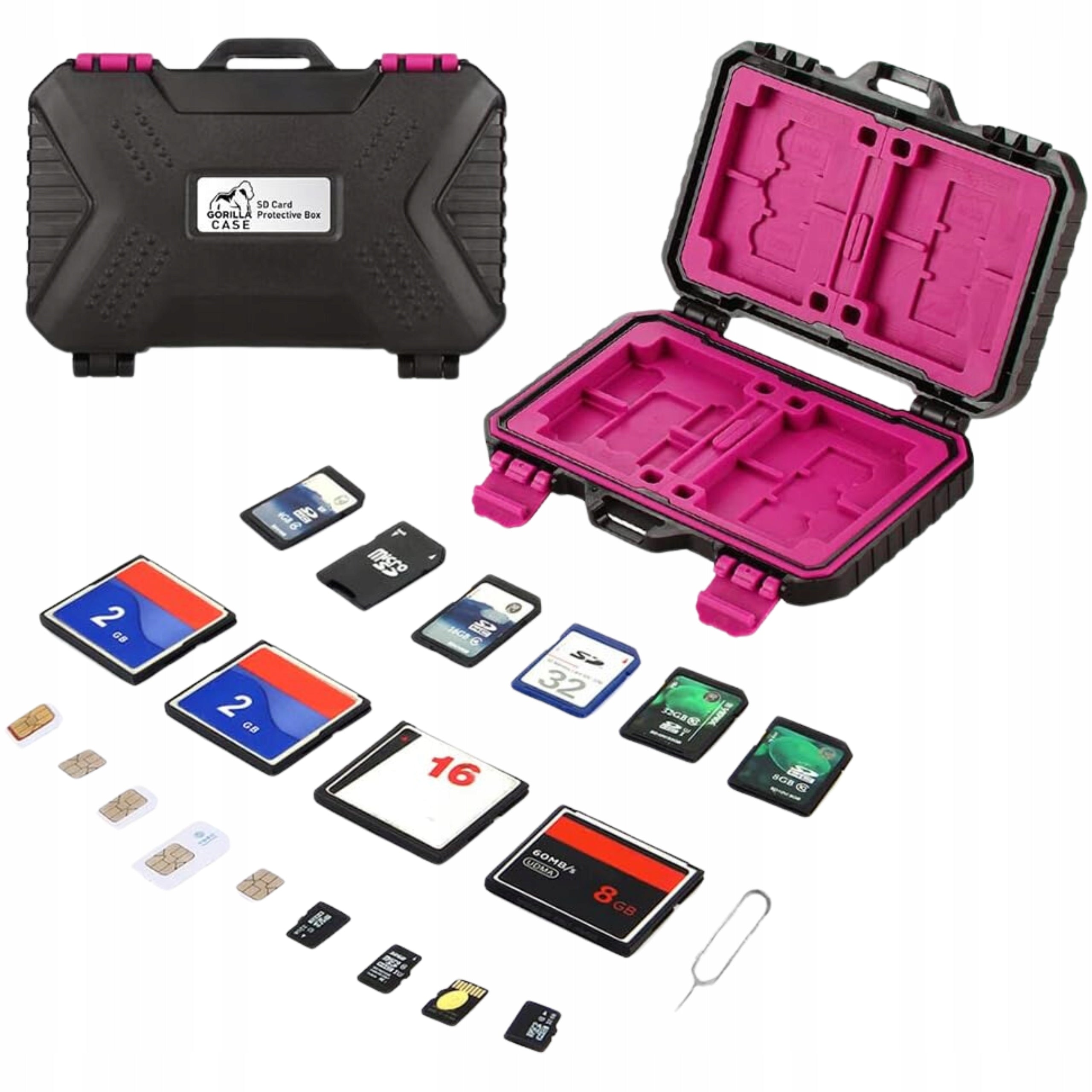 Waterproof SIM Memory Card Case SD CF Box with Seal Manufacturer code Etui na karty
