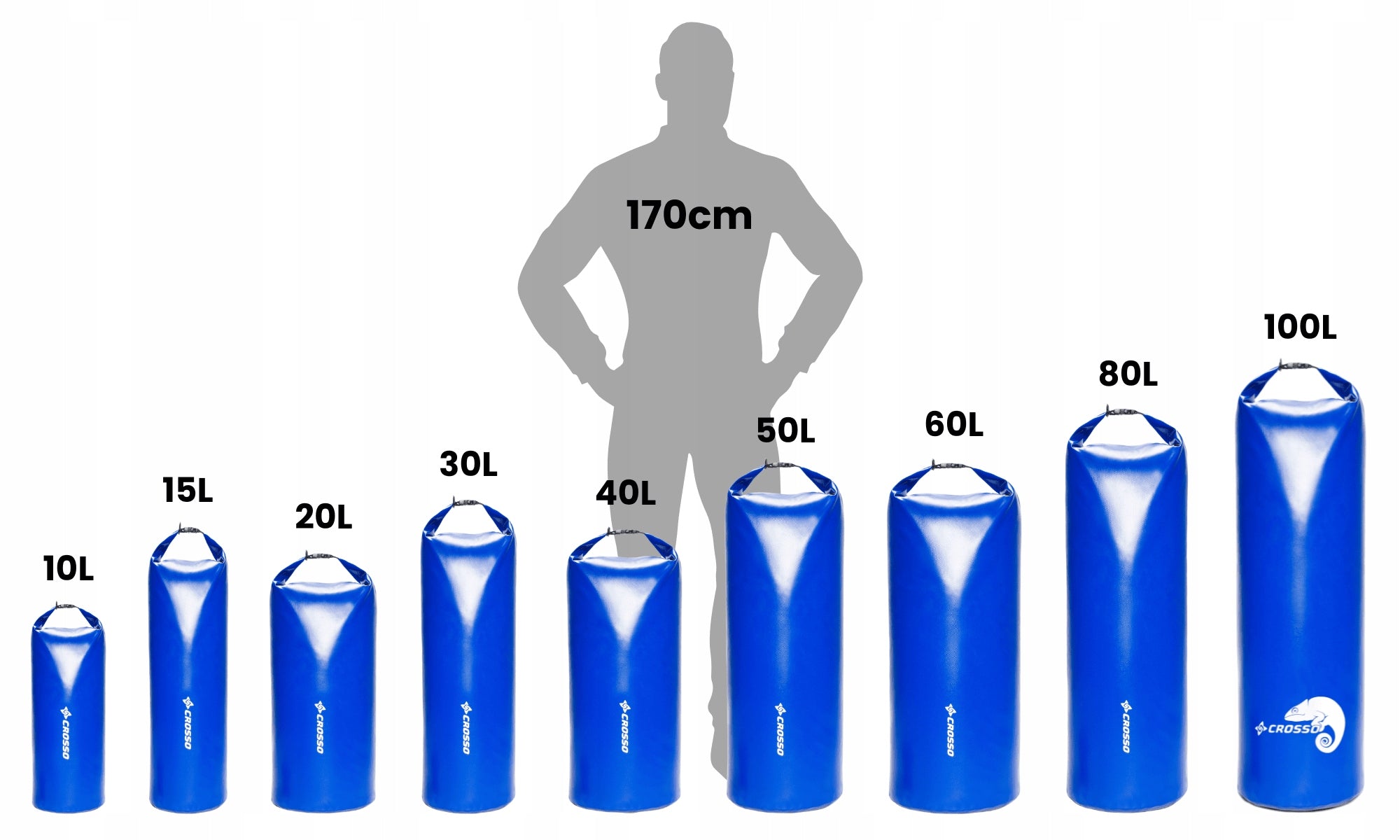 Waterproof bag Crosso Dry Bag / blue, 30 l For groceries documents electronic clothes multipurpose