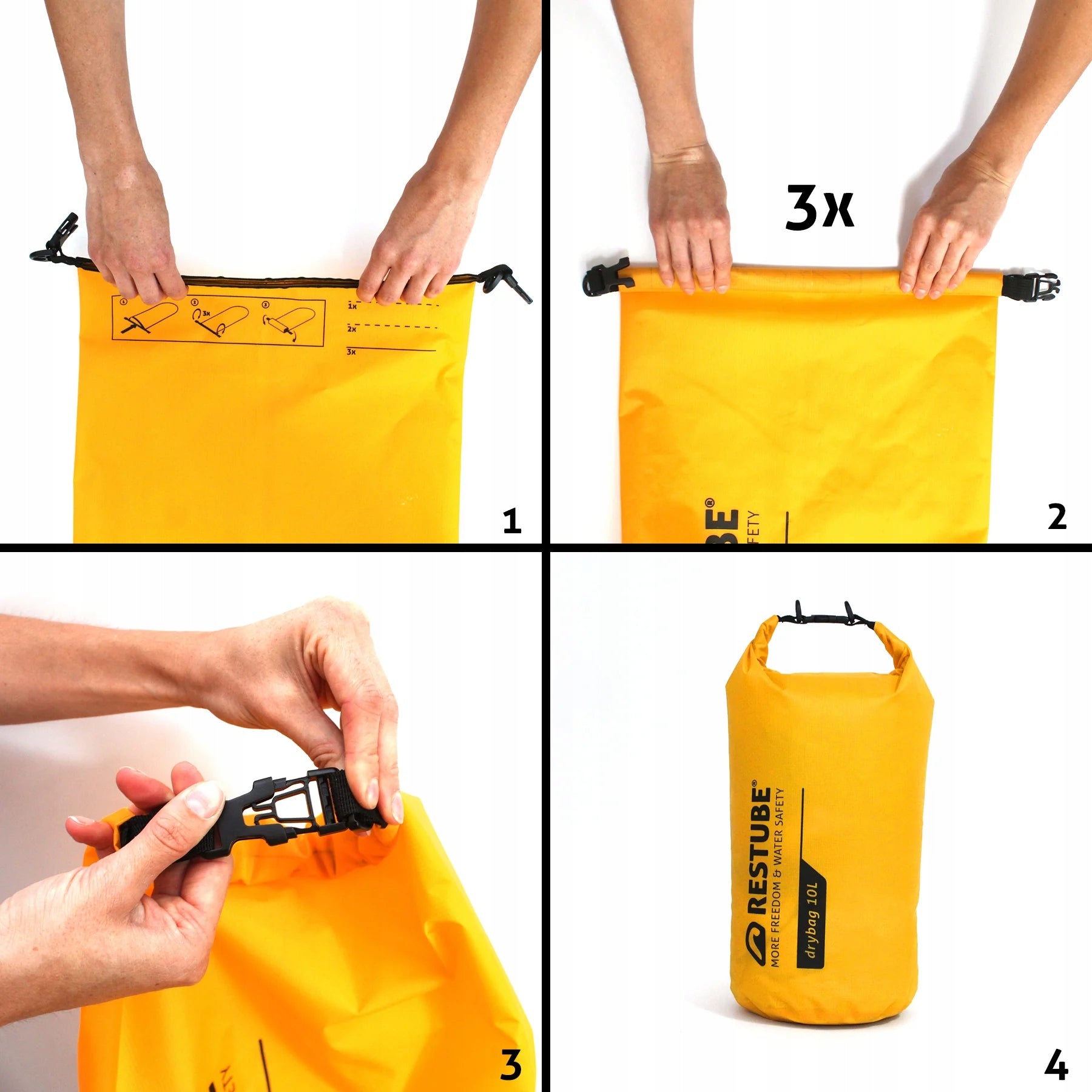 Waterproof bag RESTUBE Drybag 20 l with shoulder strap, yellow Manufacturer code 5906656107054