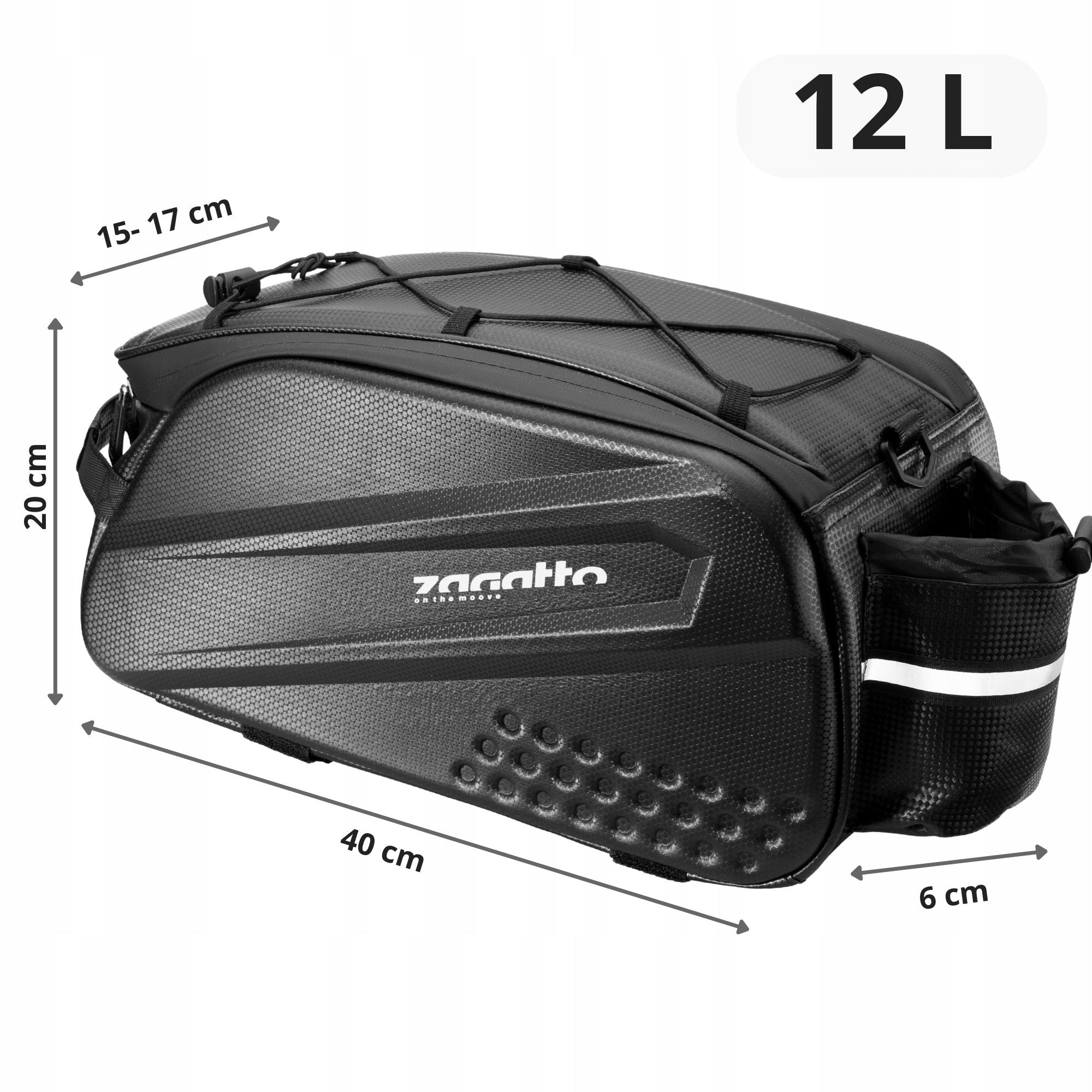 Waterproof bicycle pouch for rack bicycle bag rigid arm ZAGATTO Color black
