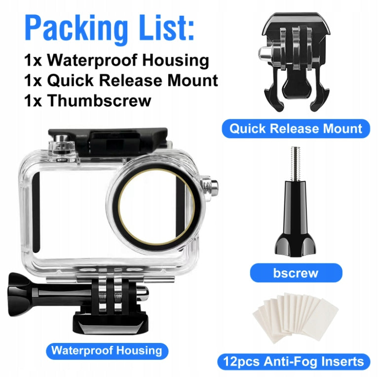 Waterproof waterproof case for DJI OSMO ACTION 3 / 4 / 5 PRO + holder Manufacturer code Water-ACT3-4-5P