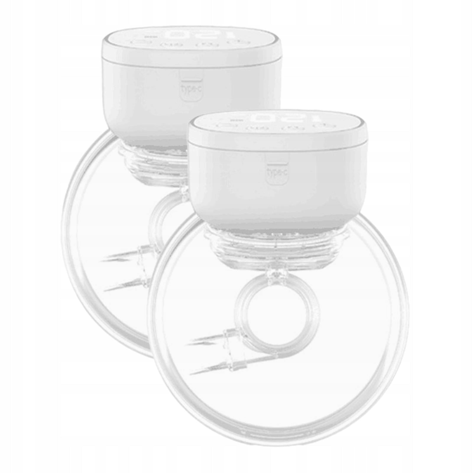 Wearable Breast Pump Portable Smart Display Anti Backflow White 2pcs