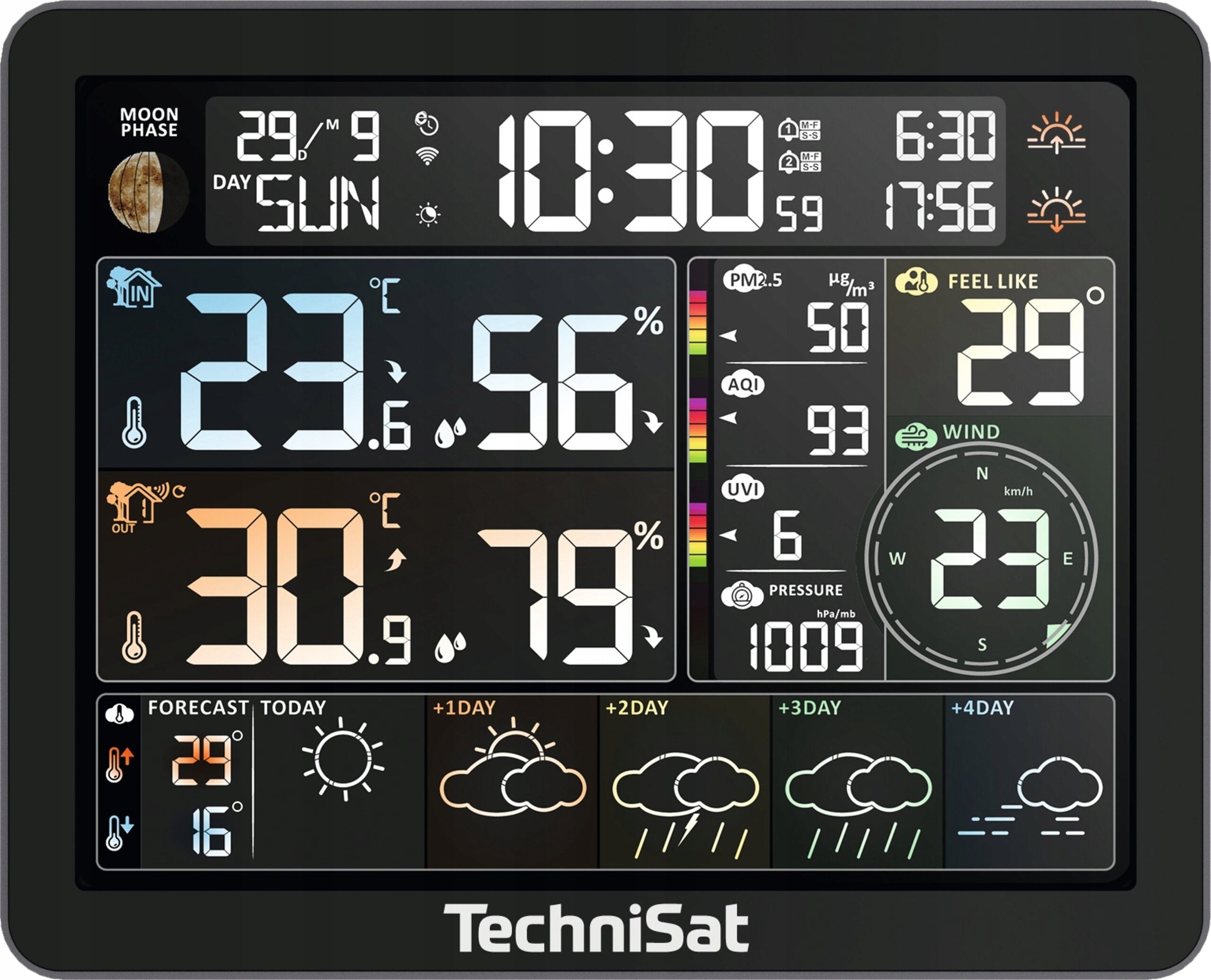 Weather station TECHNISAT Imeteo 800 Black Batteries included no