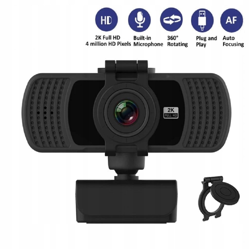 Webcam C6 with Microphone, 2K HD Computer Webcam USB Web Camera for