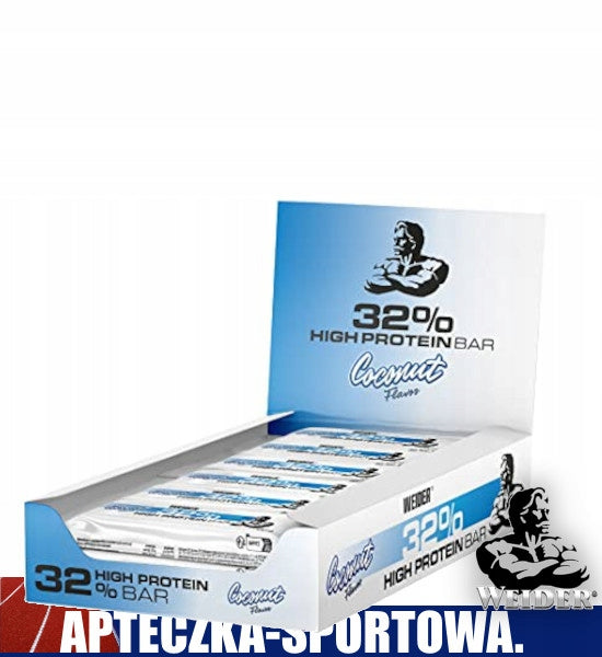 Weider 32% High Protein Bar Coconut Protein Bar 12 Bars x60g Expiration date at least 3 months from the date of purchase