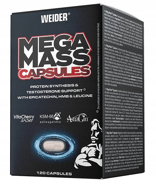 Weider MEGA MASS 120 Capsules HMB Muscle Growth Stimulator Conditioner