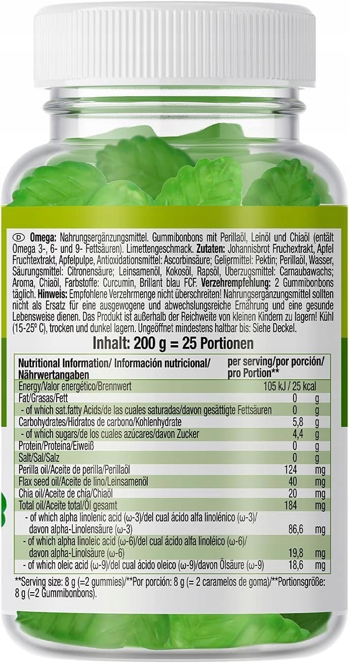 Weider OMEGA 50 Gummies flavor Lime OMEGA 3-6-9 EPA DHA Fish Oil Packaging status original