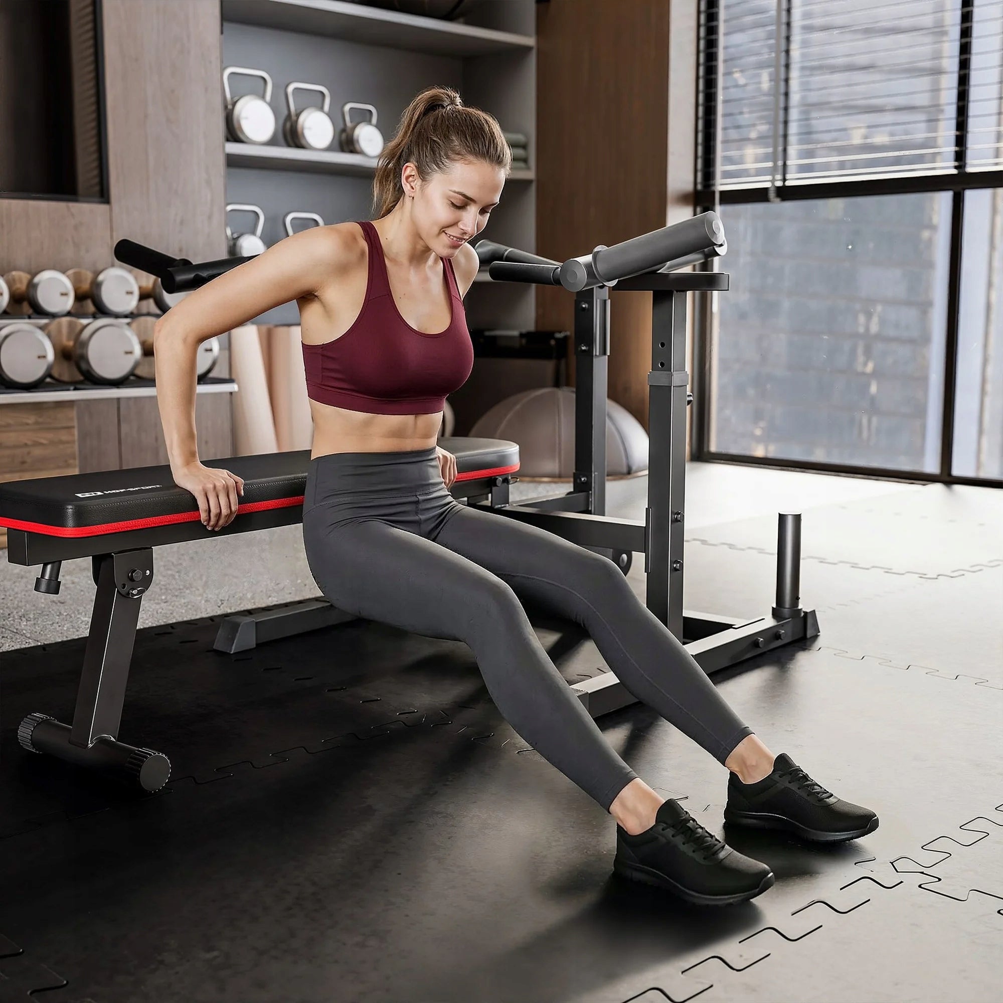 Weight bench 250kg for exercise squeezing adjustable folding slant Maximum user weight 250 kg