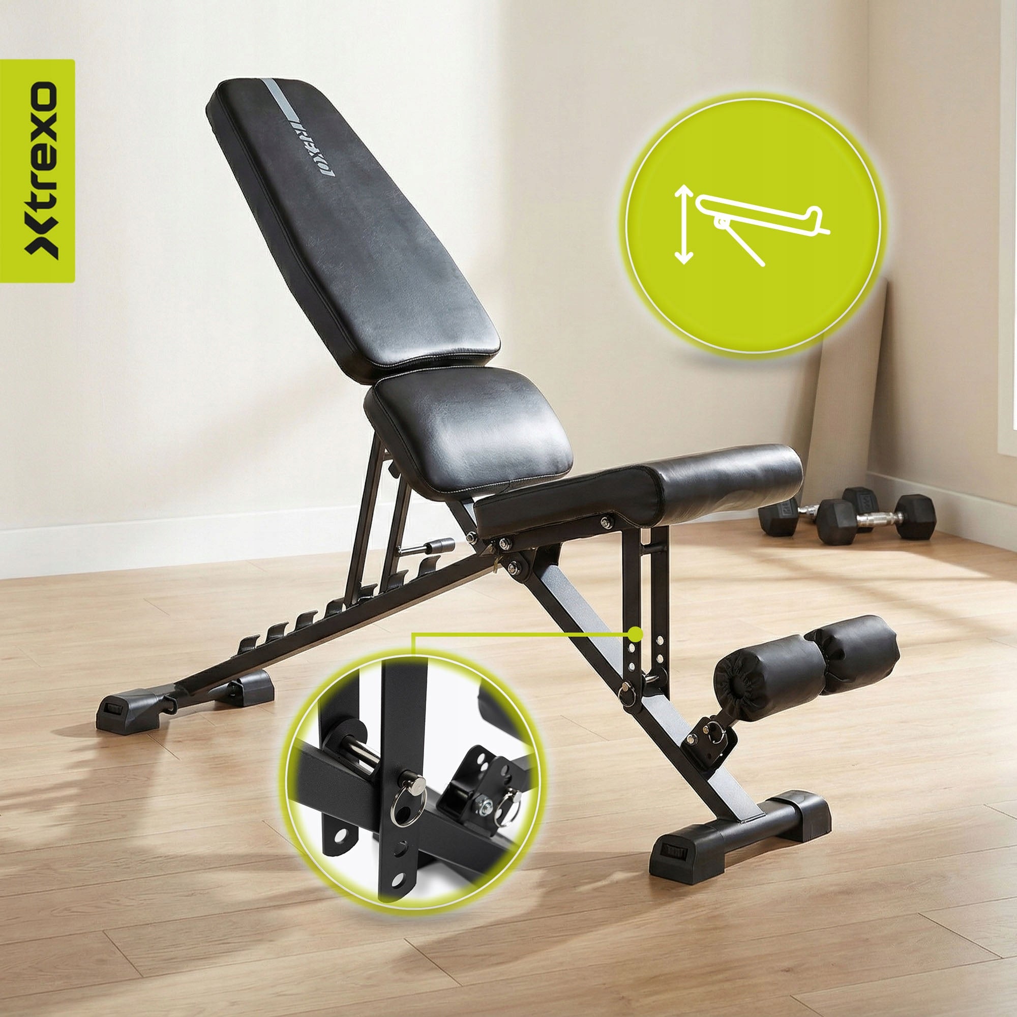 Weight bench XTREXO B200 / adjustable / foldable / multifunctional 150kg For multifunctional