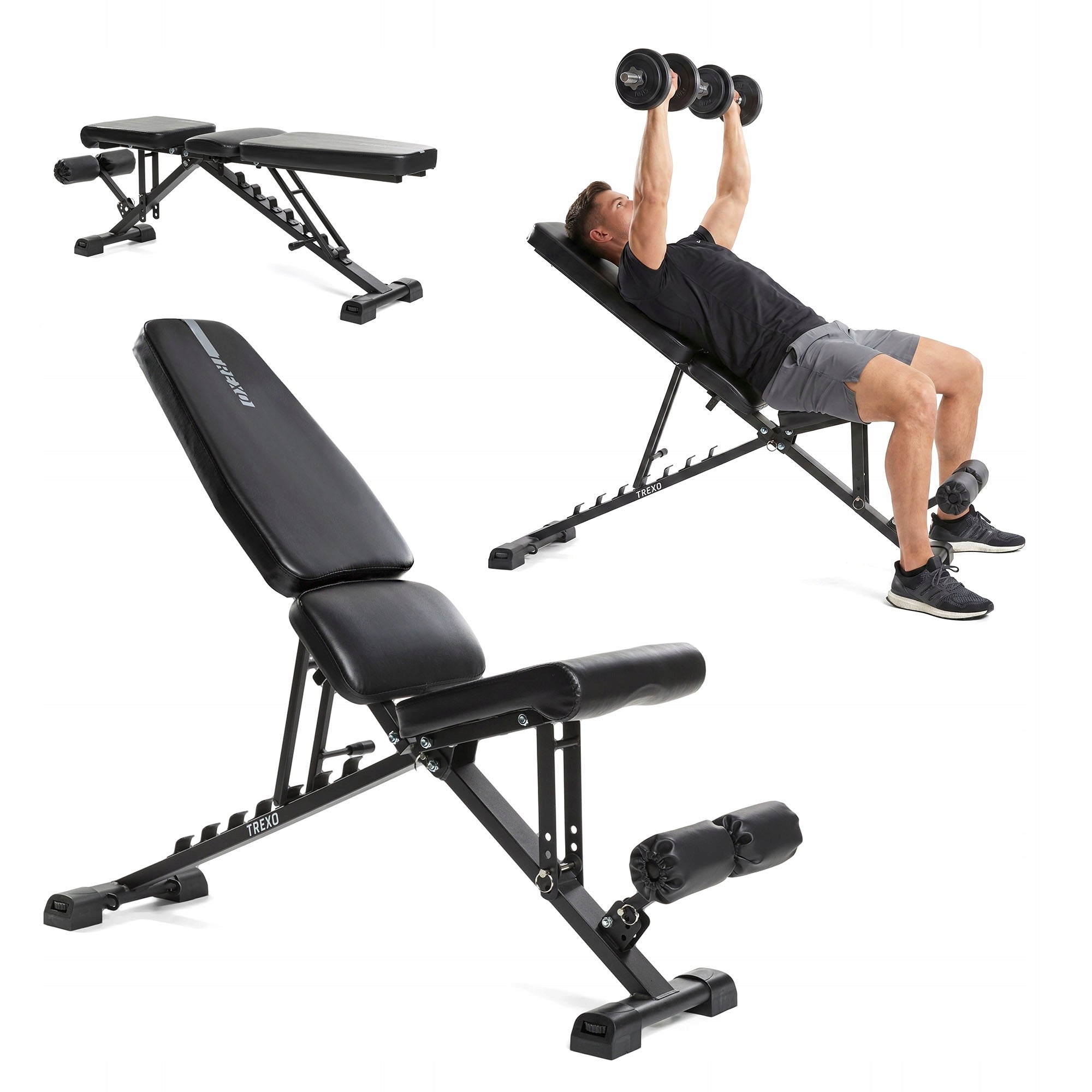 Weight bench XTREXO B200 / adjustable / foldable / multifunctional 150kg