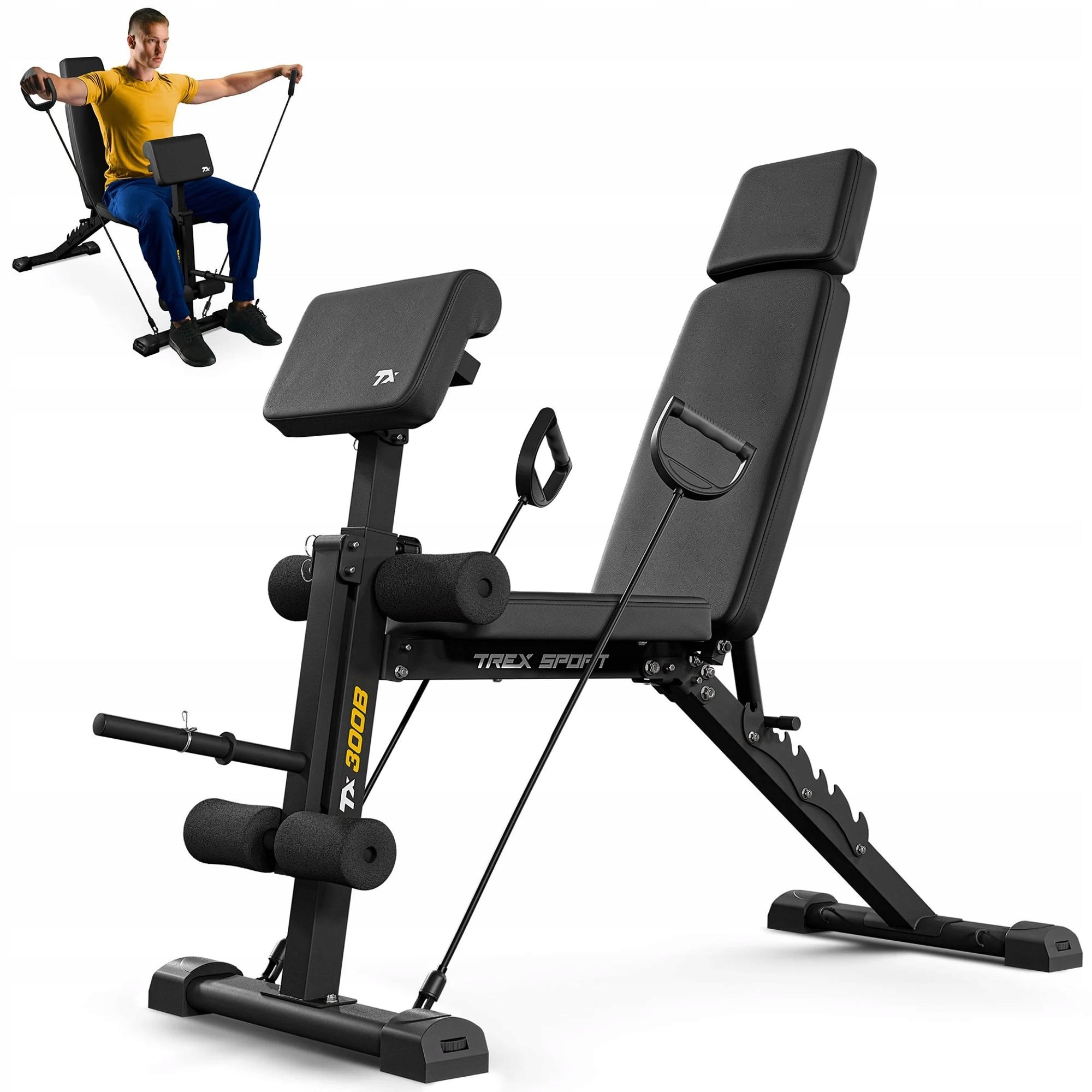 Weight bench exercise bench adjustable + prayer book Trex Sport