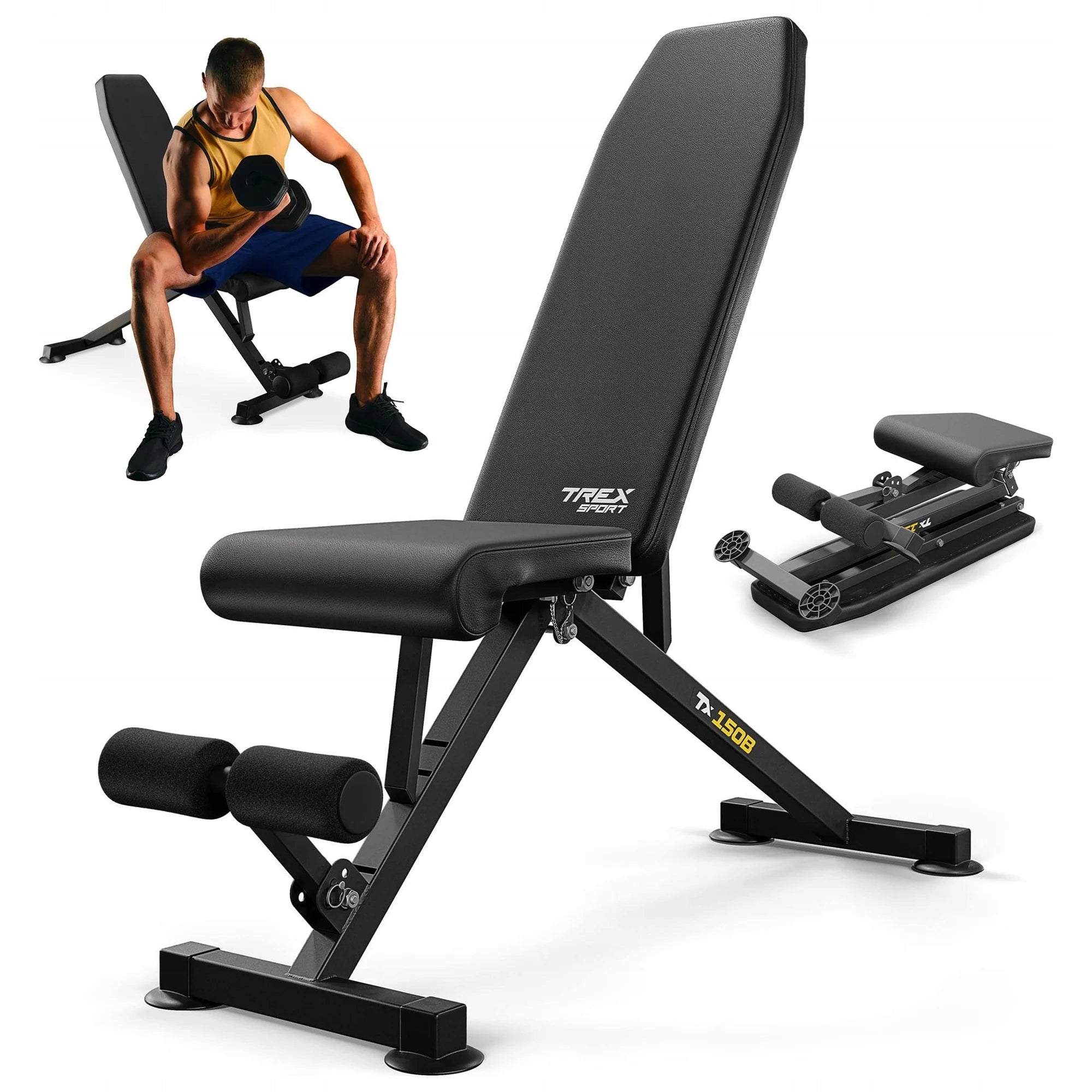Weight bench exercise bench foldable adjustable slanted Trex Sport