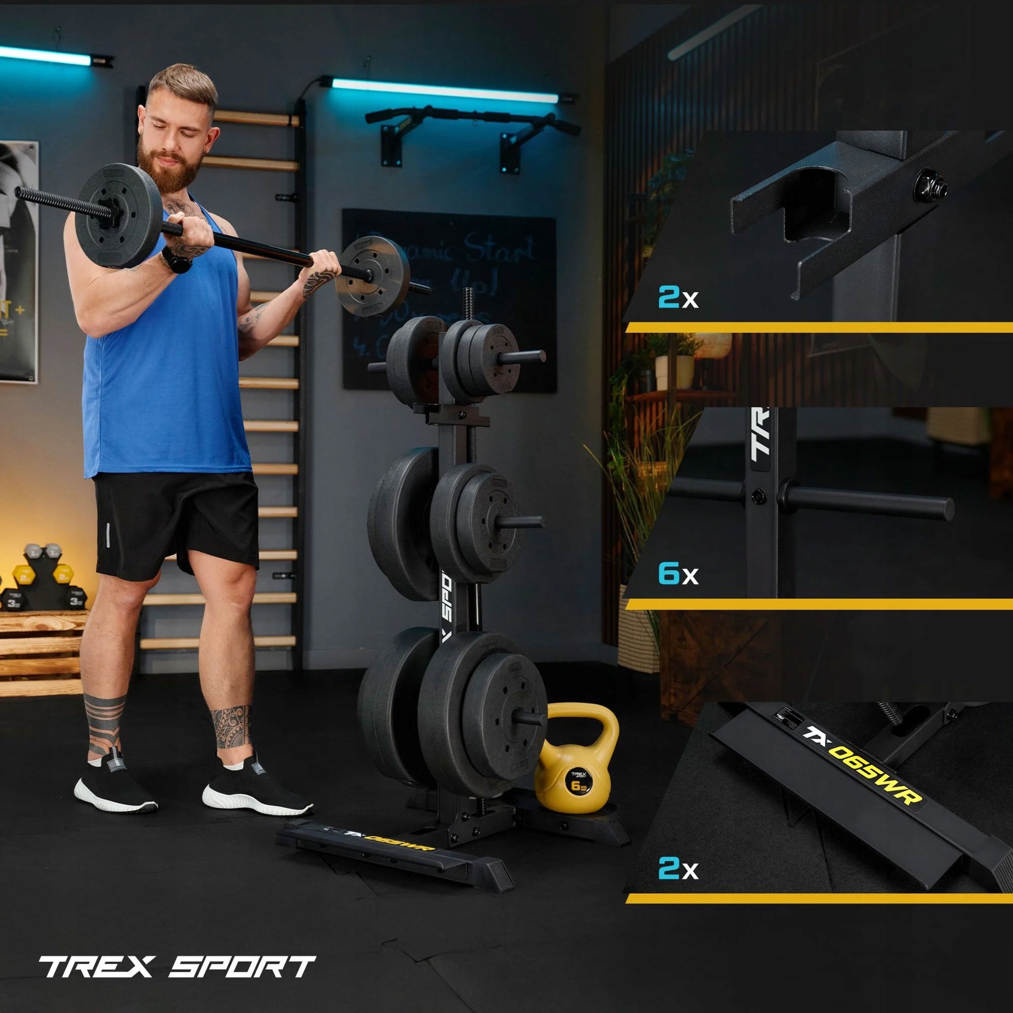 Weight rack neck plates 3-level up to 360 kg Trex Sport Packaging status original