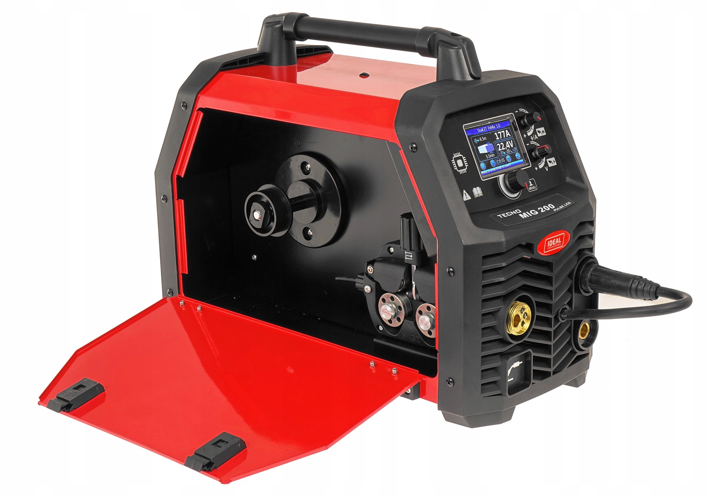Welder MIGOMAT Ideal TECNO MIG 200 PULSE Pulse Synergy LCD inverter 4in1 Maximum electrode diameter 4 mm