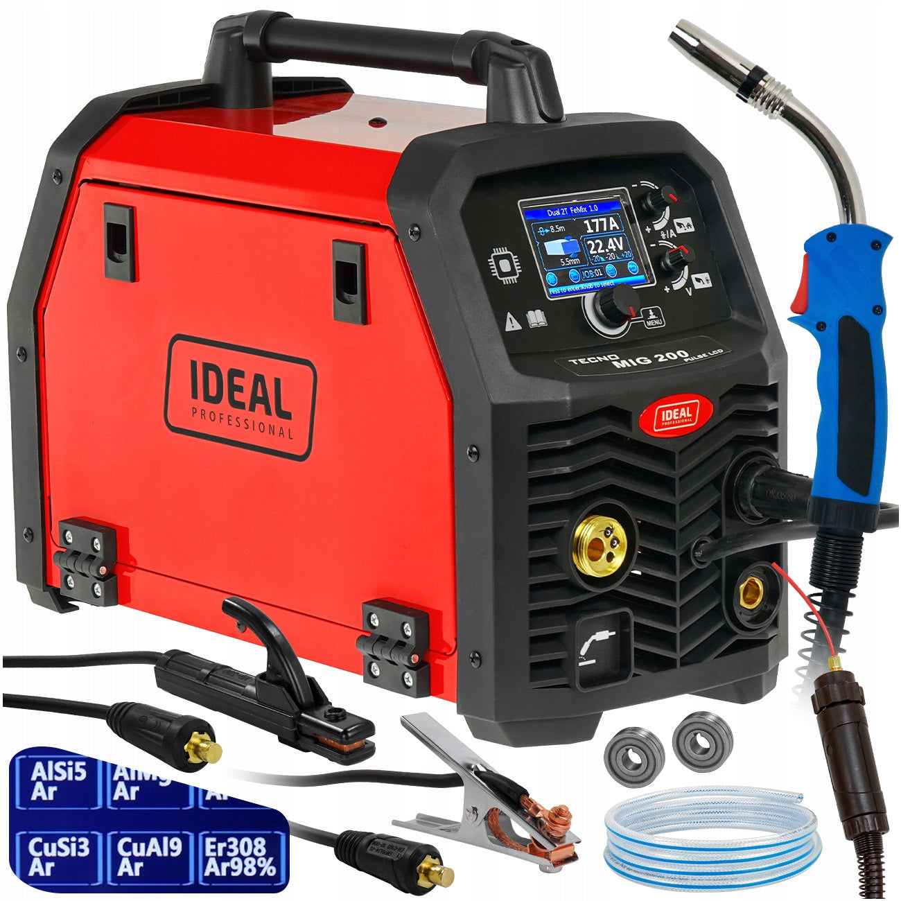 Welder MIGOMAT Ideal TECNO MIG 200 PULSE Pulse Synergy LCD inverter 4in1
