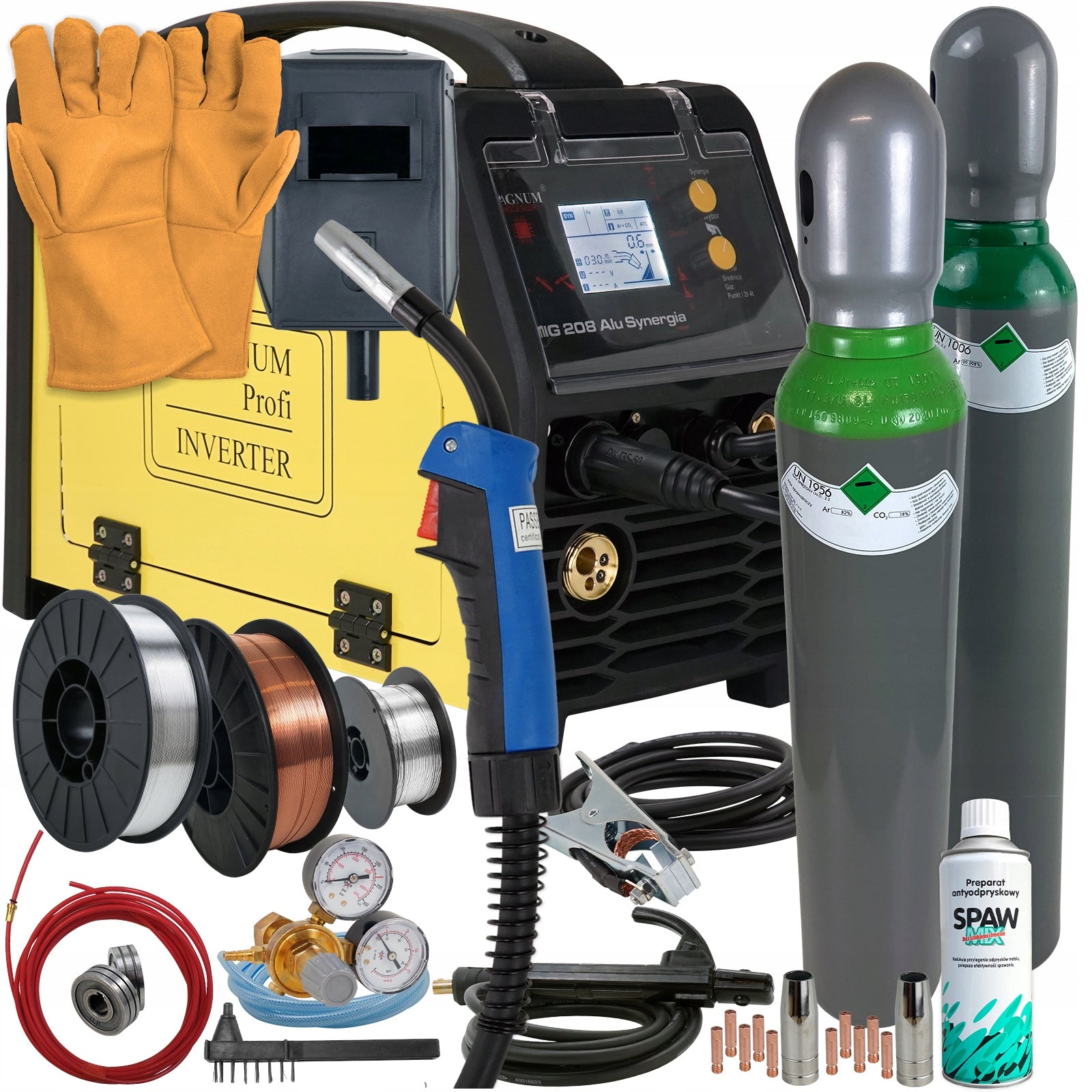 Welder MIGOMAT Magnum MIG 200A 208 ALU Synergy Aluminium 3in1 Set XXL